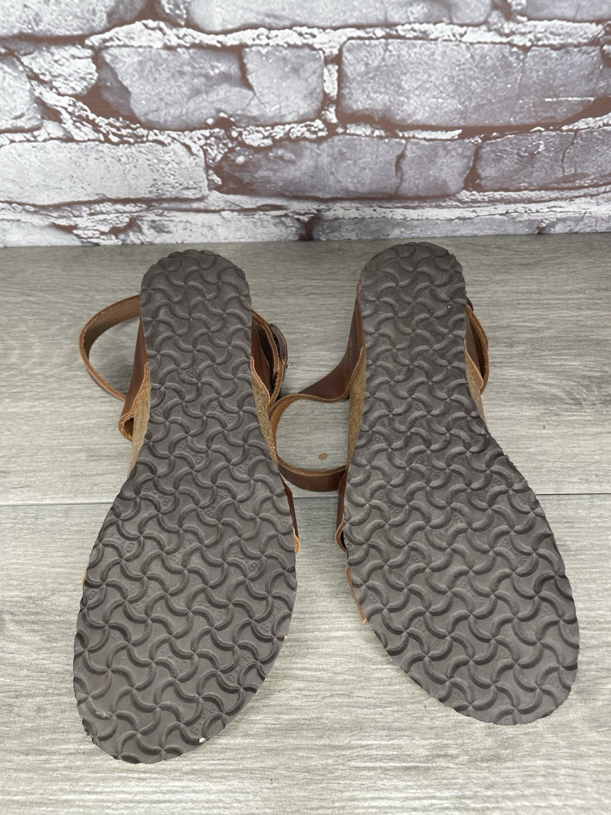 Papillio BIRKENSTOCK Lola Brown Leather Ankle Strap Sandals Women Sz 36EU/6M US