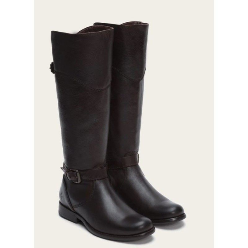FRYE dark brown 100% leather knee high Phillip equestrian riding boots sz 10 B