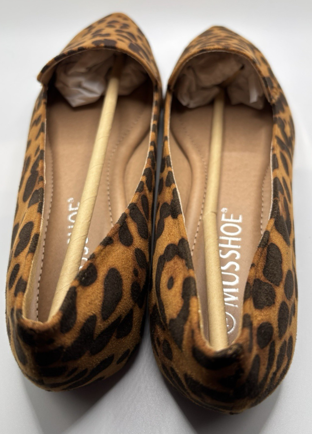 MUSSHOE Loafers Women Comfortable Pointed Toe Slip-ons Flats Leopard 11