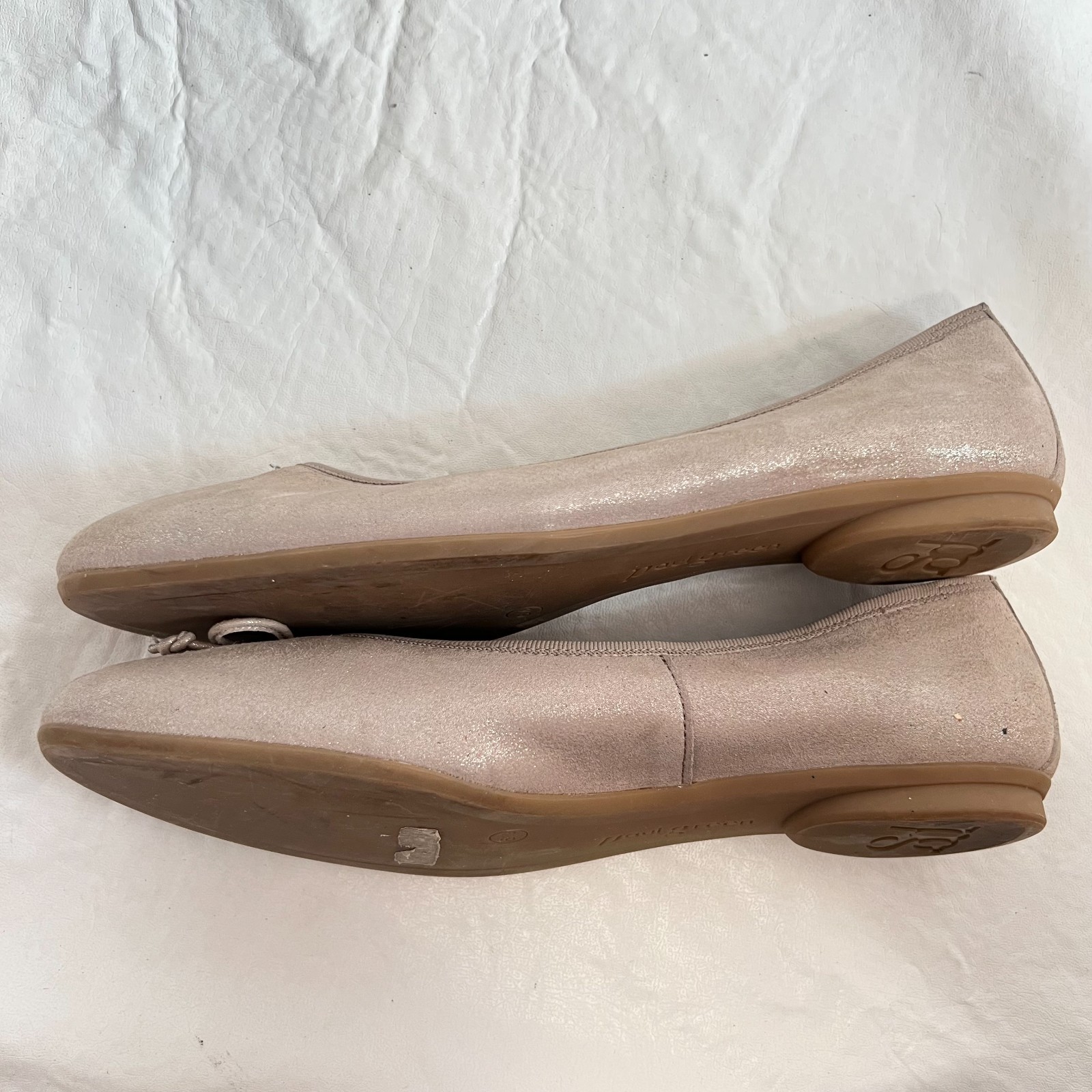 Paul Green Ballet Flats Ursula beige Cashmere Suede Metallic UK 6.5 US 9 shoes