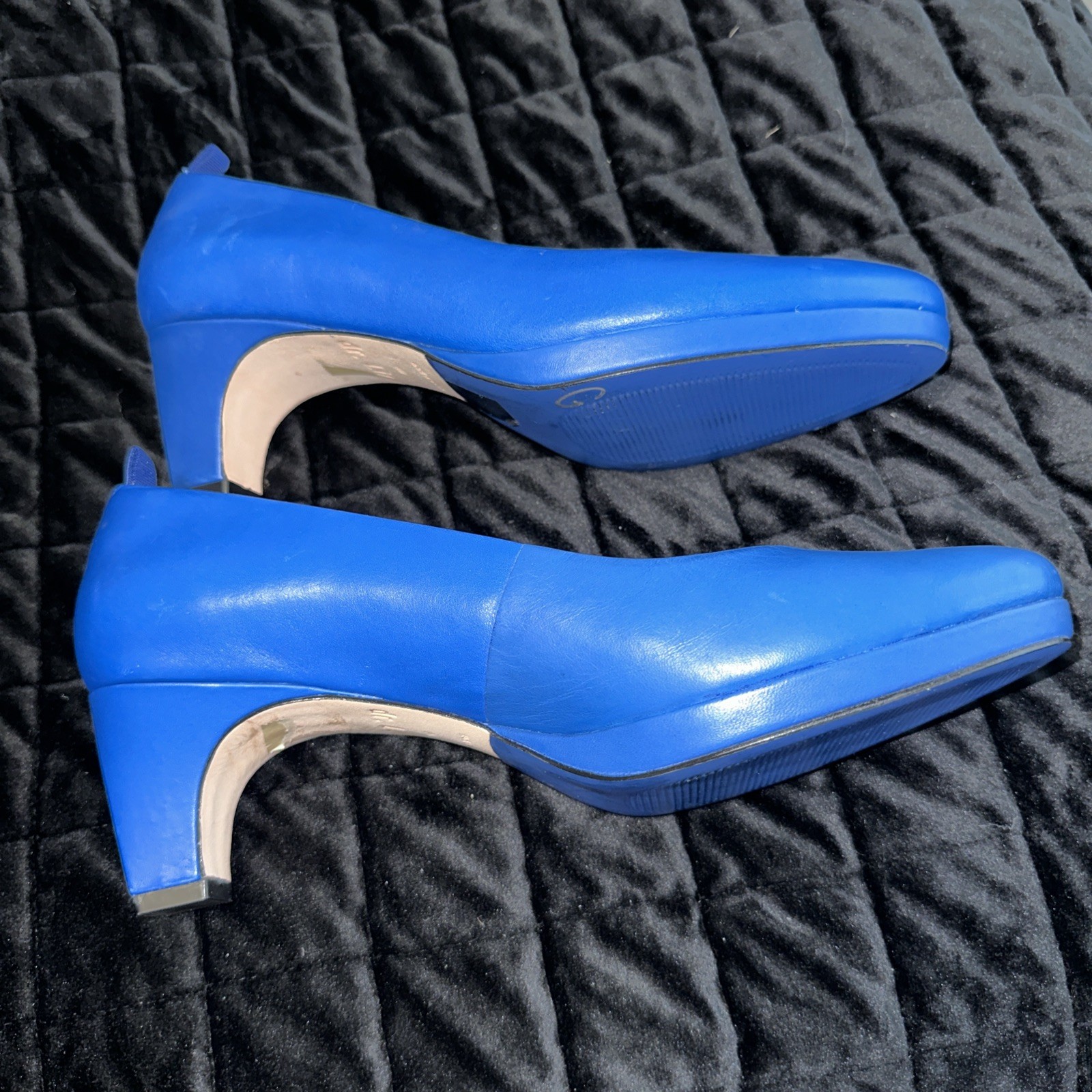 Dr Liza Blue Med Heel Shoes 8M Made In Brazil NWOB