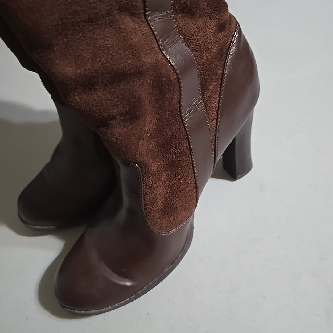 Massimo Boots Women’s Size 8 Brown Pull On Winter Fall With Heel