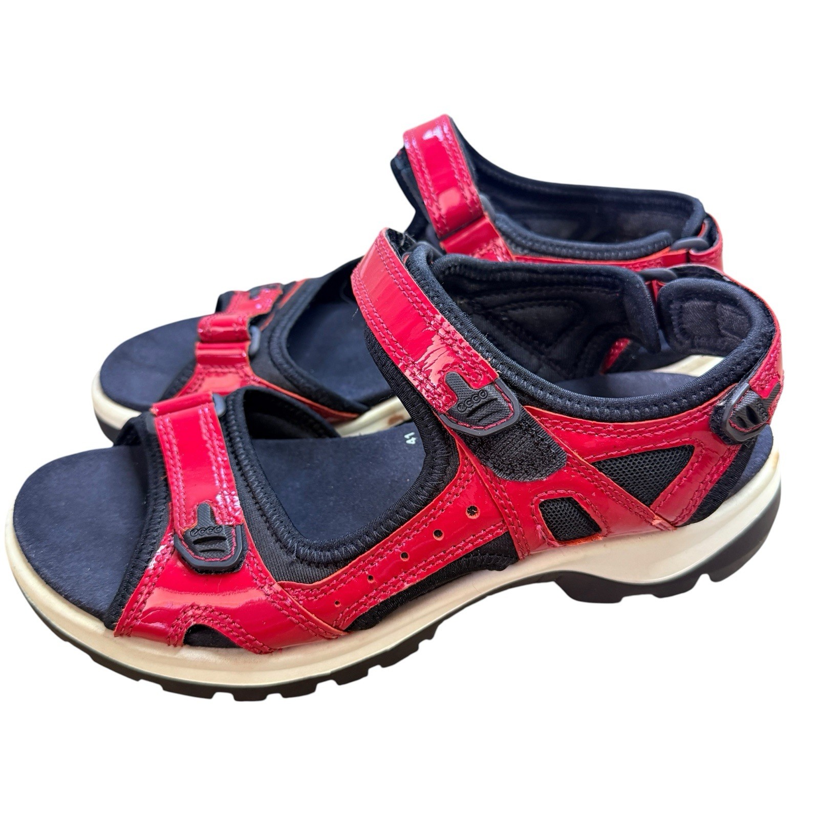 Ecco Offroad Nubuck Yucatán Red Leather Women’s Walking Sandals US Size 10