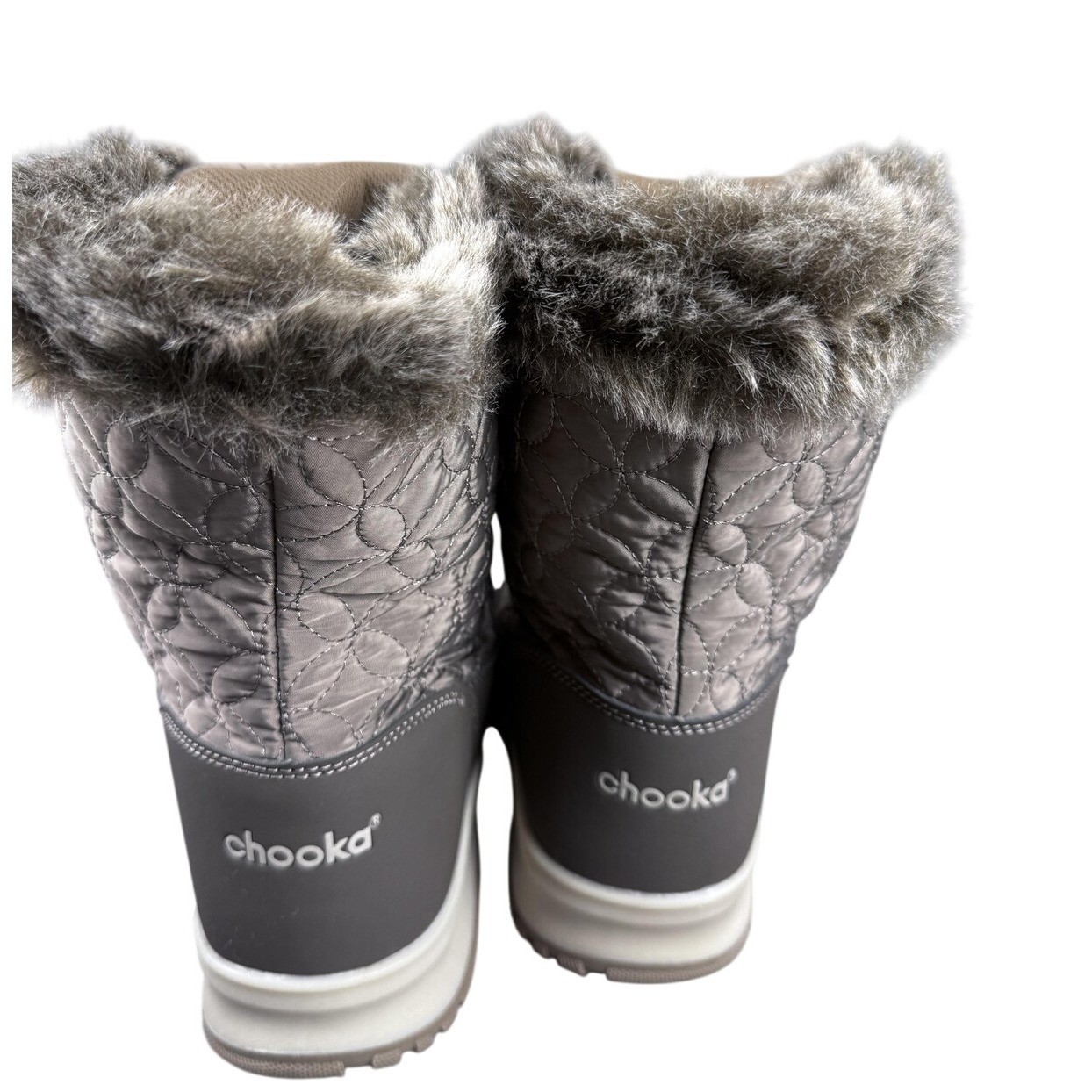 Chooka Boots Womens Size 9 Brown Belltown Mid Faux Fur Lace Up Insulated Snow