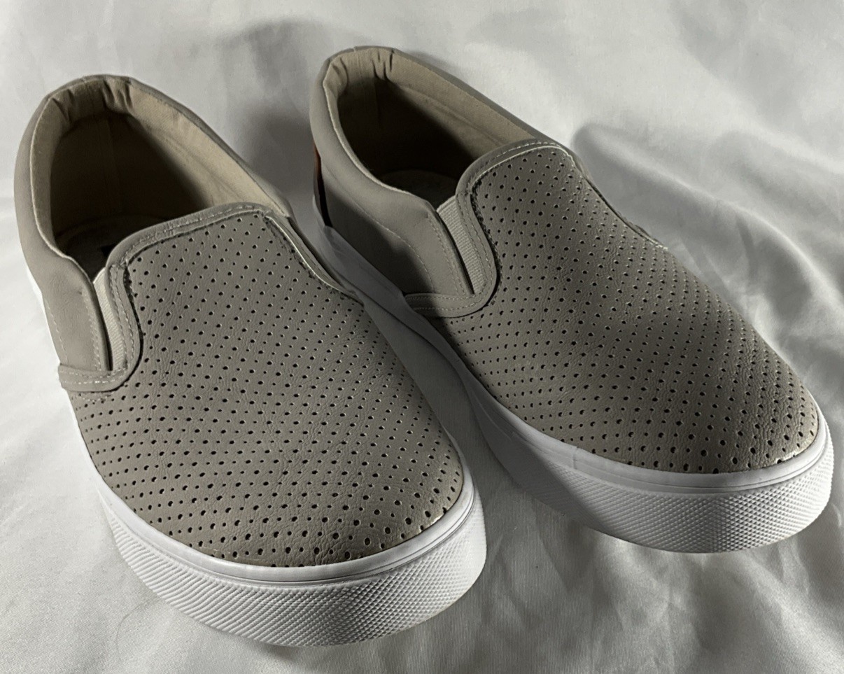DAILY SHOES Beige Perforated Slip-On Round Toe Casual Flats Women’s 11