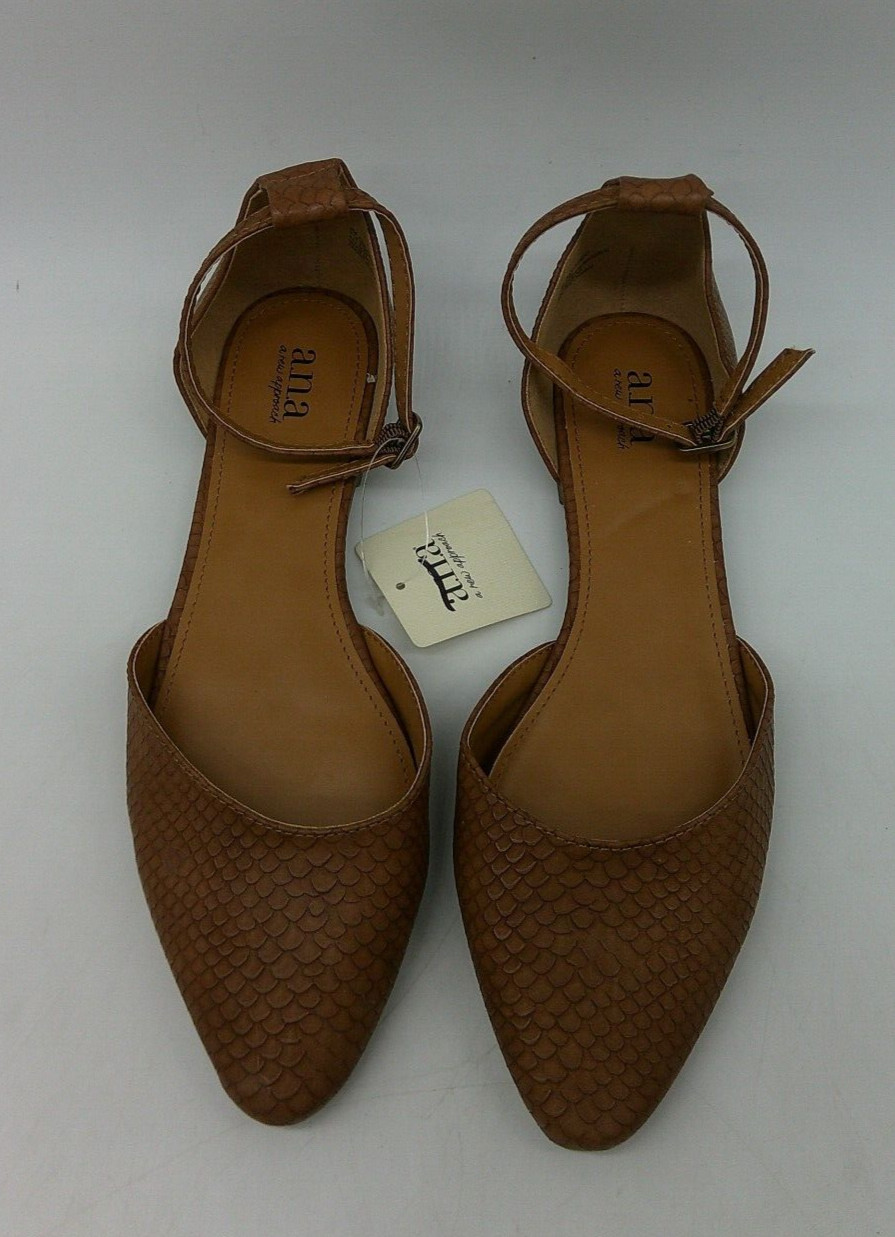 A.N.A. Brown Snake Embossed Synthetic Closed Toe Sandals Wmns Sz 9 M Ankle Strap