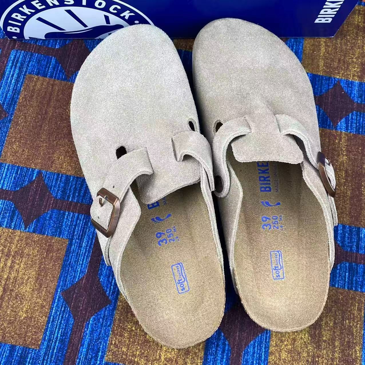 NEW Birkenstock Boston Suede Leather Soft Footbed Unisex Shoes Taupe/Mocha/Black