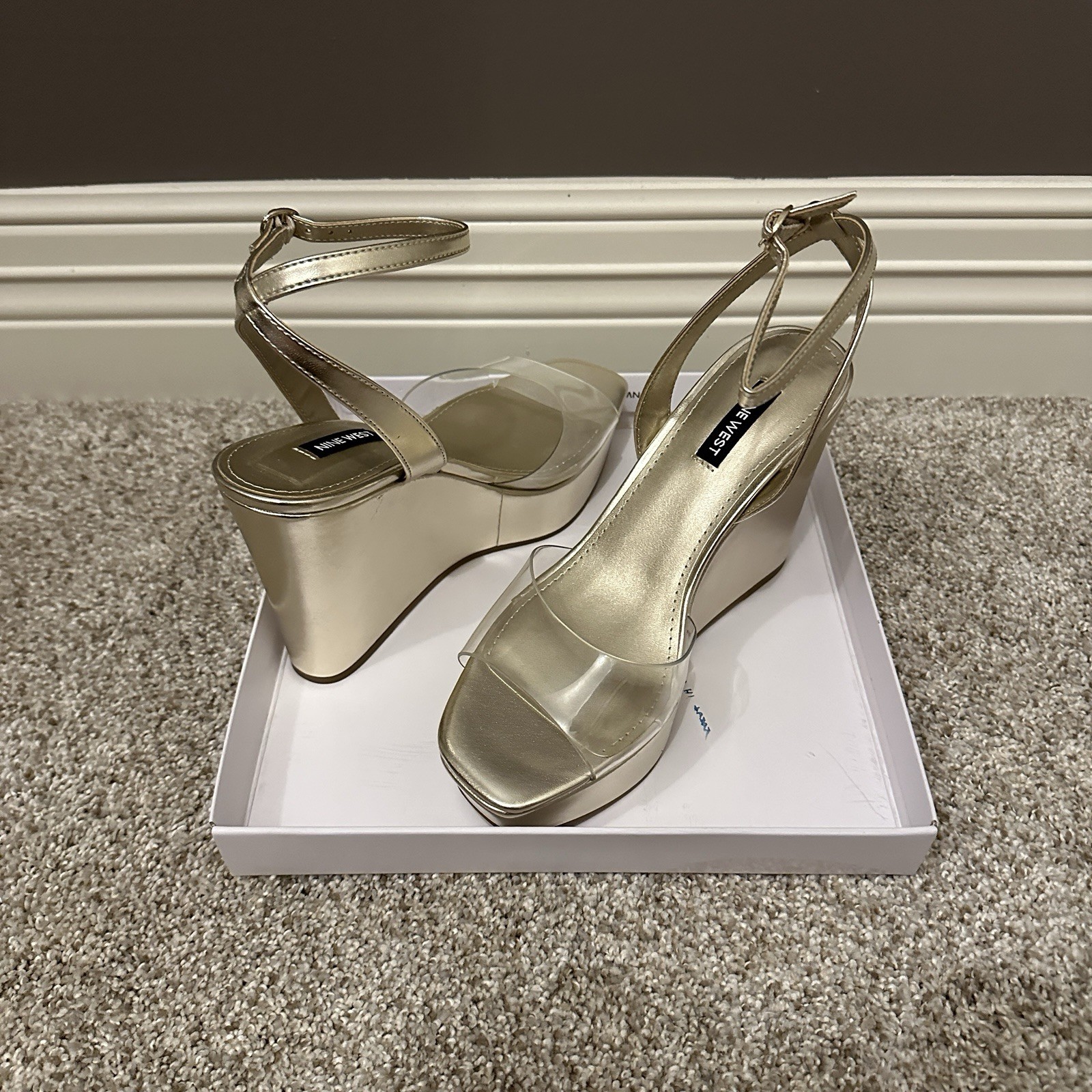 Nine West Gold 710 Klear3 Wedge Sandal