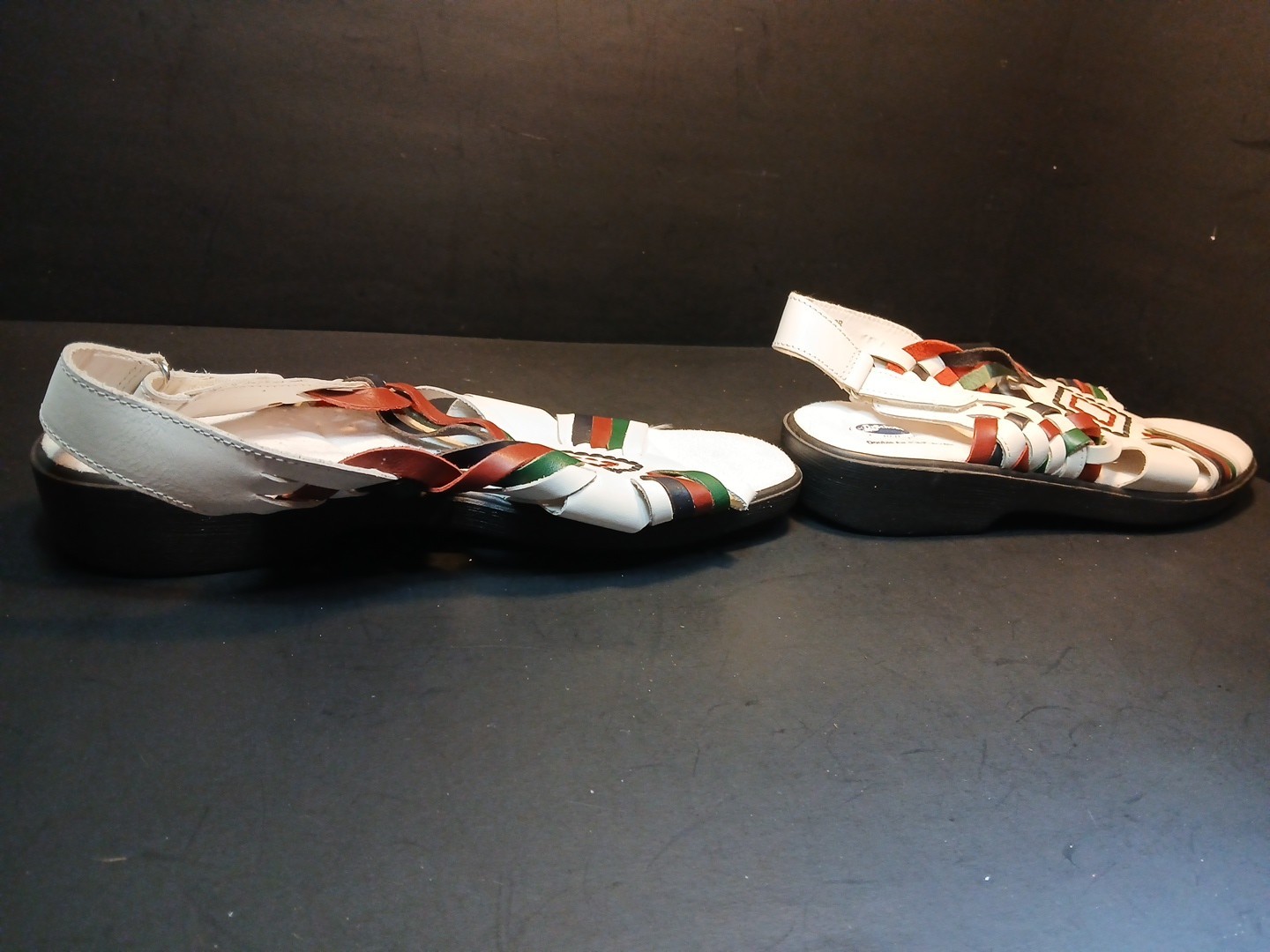 Dr Scholls Womens Sandals White, Brown, Green, Black, Aztec Design – Size 10 M
