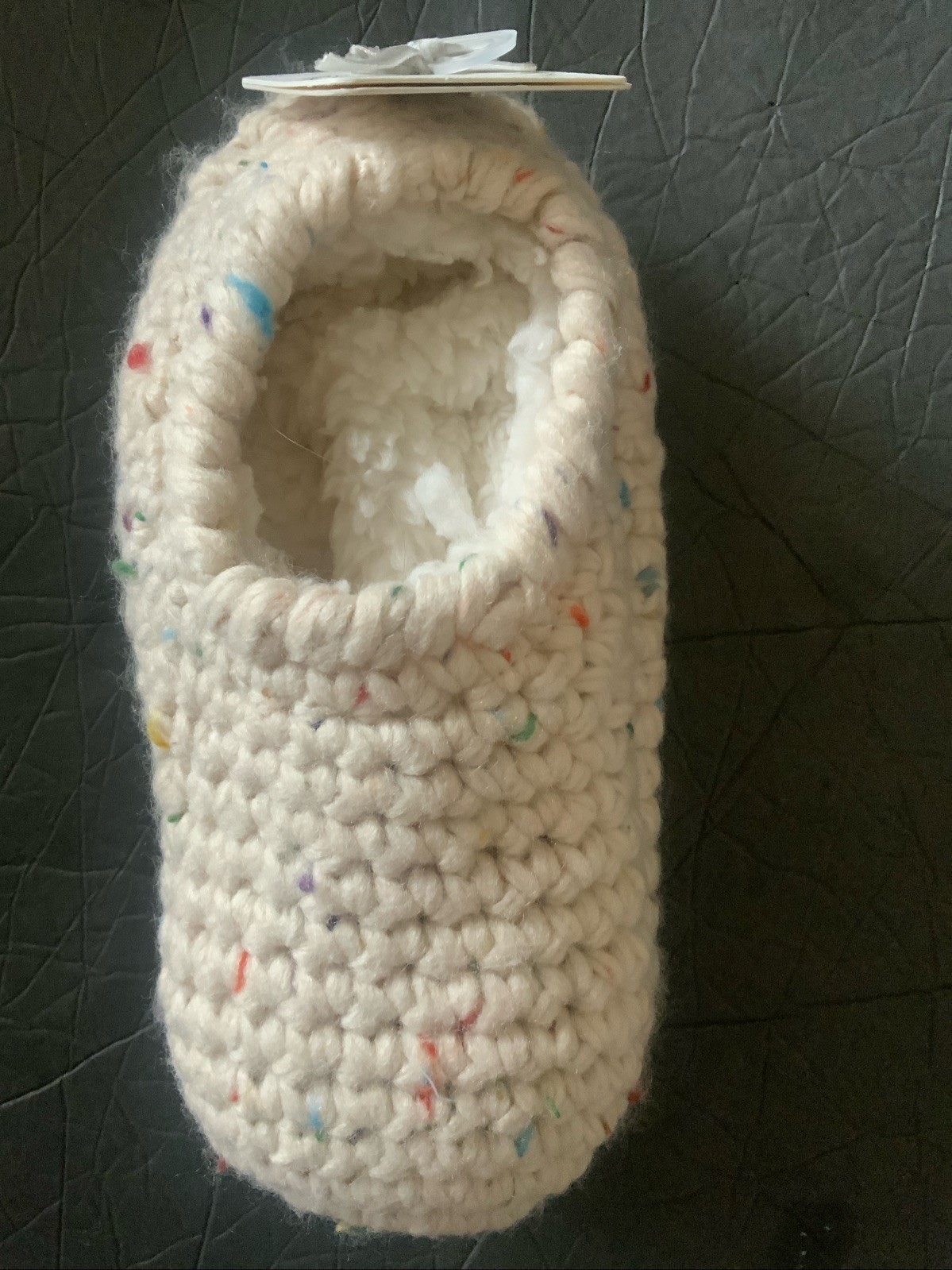 NWT LEMON Cabin Knitted Sand Colors Cottage core Sz M/L Slippers Sherpa