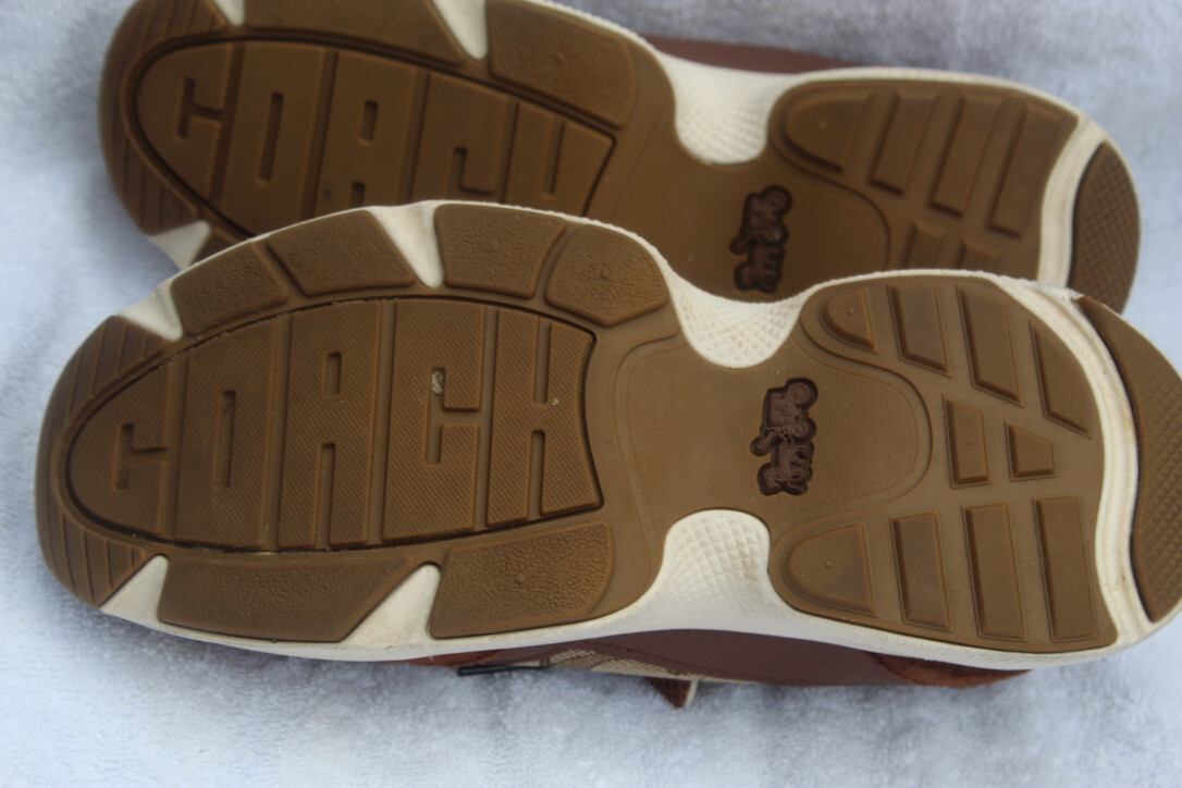 COACH G5057 TECH RUNNERS SNEAHERS BROWN LOGO W SZ 7.5B MADE IN INDONESIA