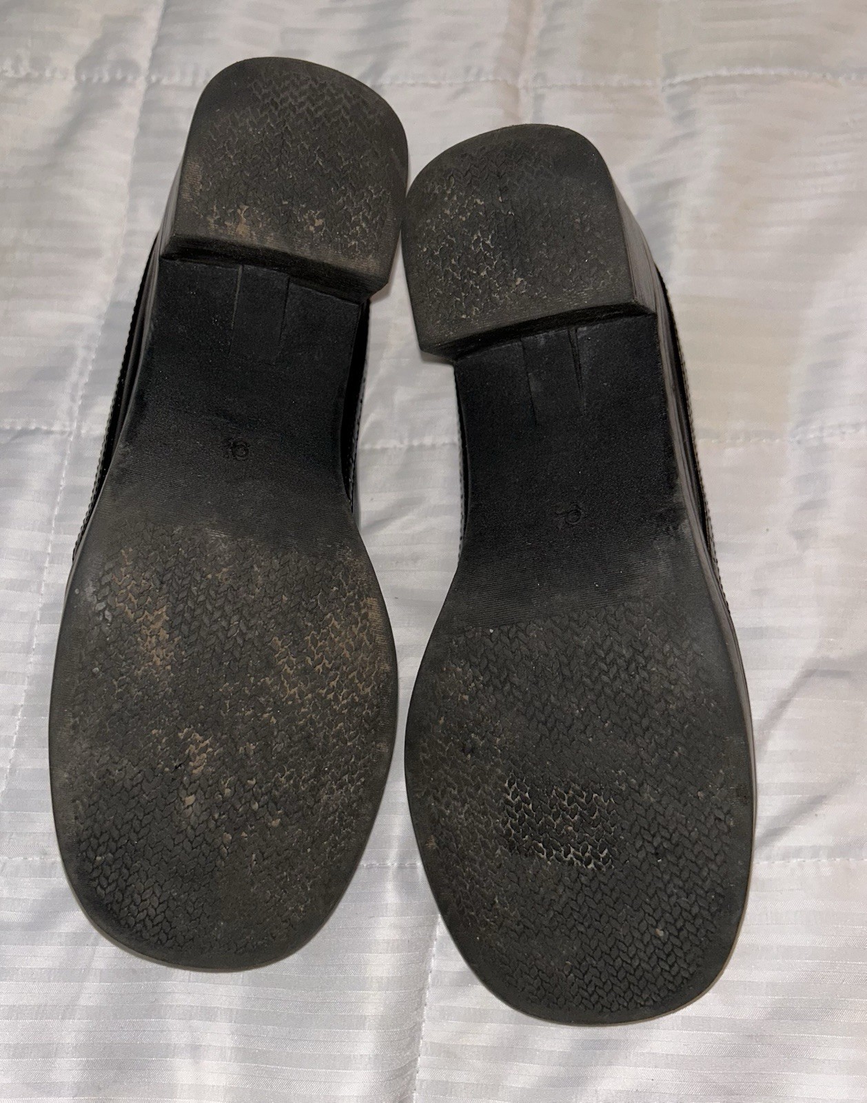 Vintage Mudd Y2K Black Chunky Block Heel Platform Loafer Shoes Size 9.5 90’s