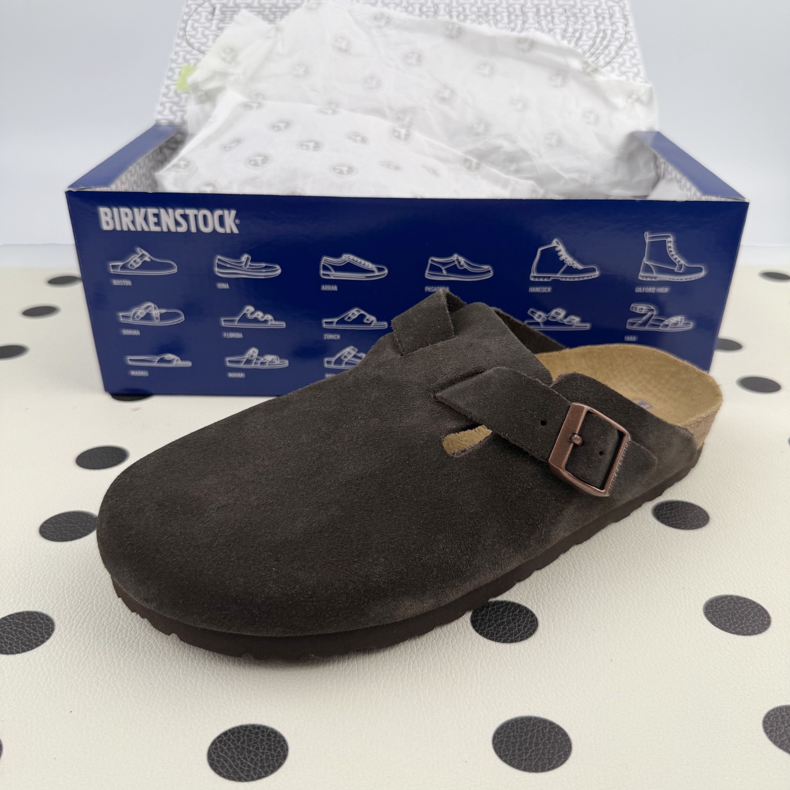 Birkenstock Boston Mocha Suede Leather Soft Footbed Clog Women and Men Shoes