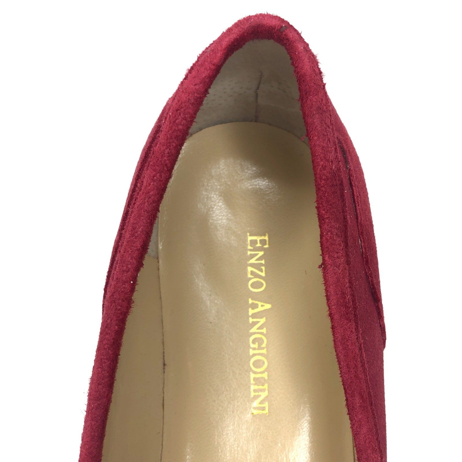 Enzo Angiolini Womens Red Suede Slip On Square Toe Loafers Flat Shoes Size 7.5 M