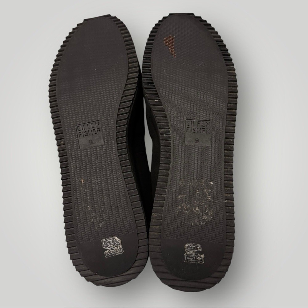 Eileen Fisher Max wedge loafers Nubuk Black Sz 9
