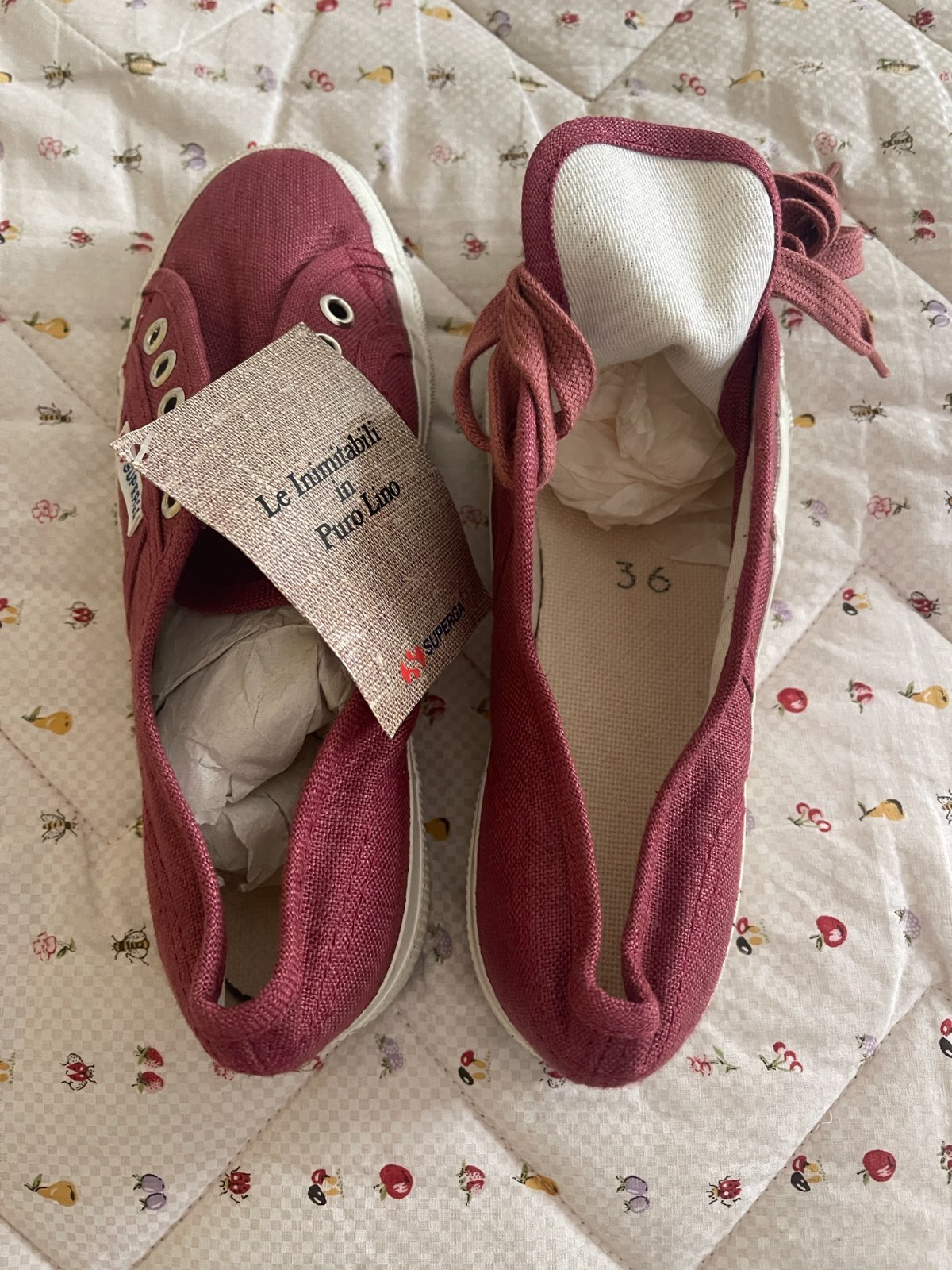 Superga Linen Classic Sneakers Trainers Size IT 36