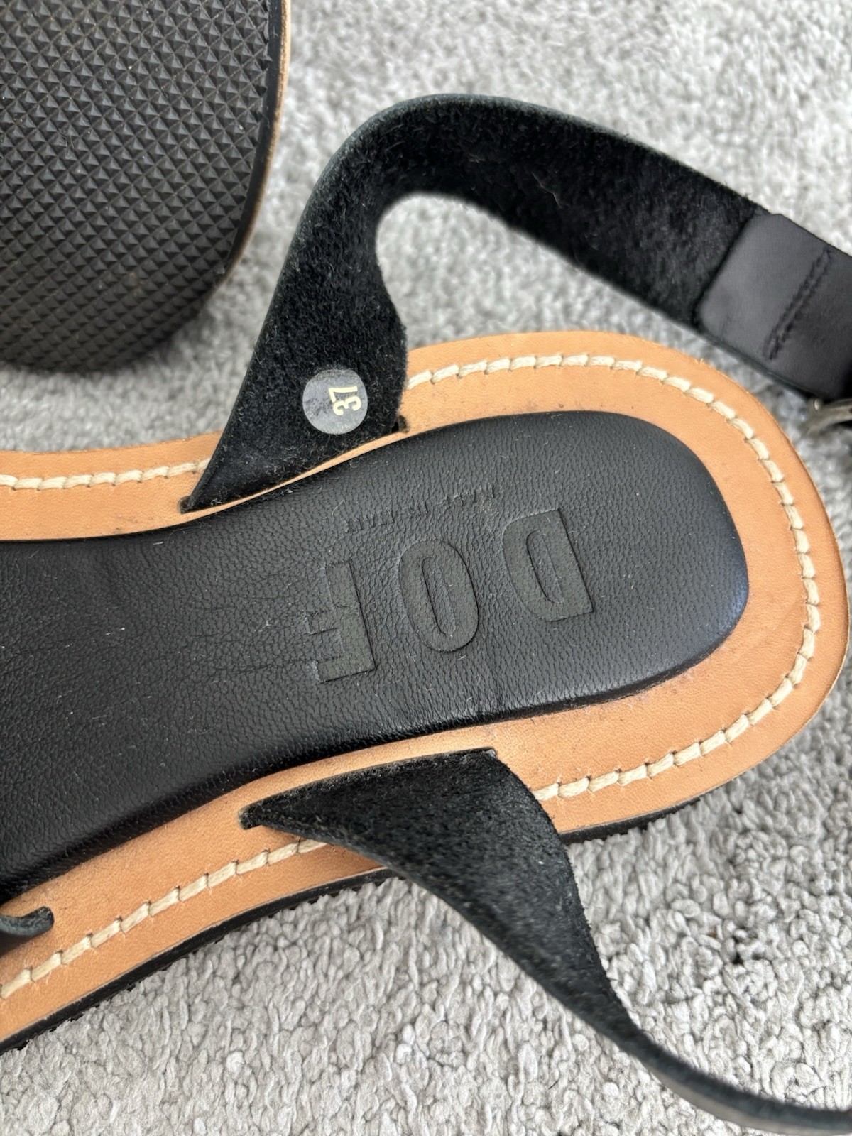 DOF Black Goldie Sandals Made In Italy EU 37 / AU 6-6.5 – RRP $179.95