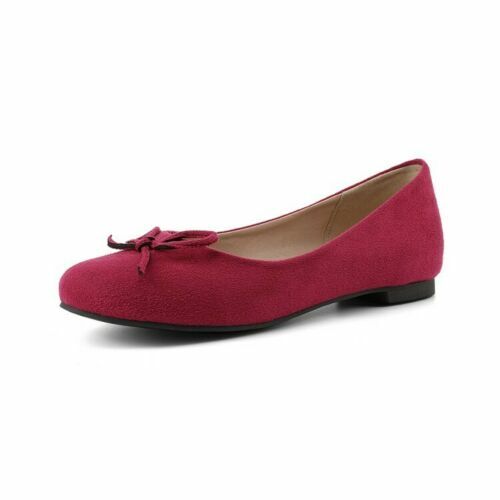 Womens Plus Size Casual Bows Ballet Flats Shoes Mary Jane Slip On Pumps Loafers