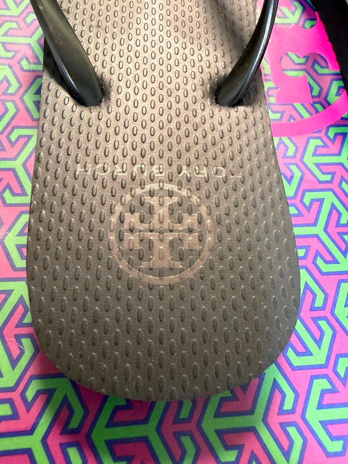 Tory Burch Flip Flops 6 7 8 9 10 Women Sandals Rubber Sole PVC Strap Black
