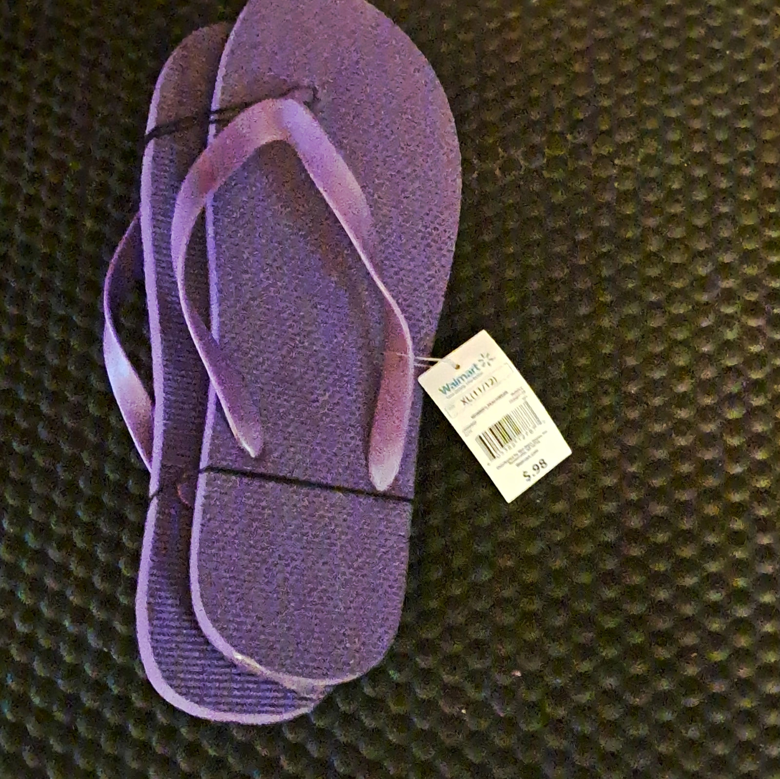 Walmart Women’s Purple Flip Flop Sandals Slip-On Plastic Upper US 11/12