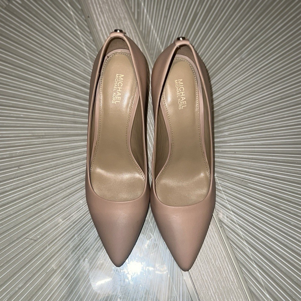 Michael Kors Women’s Beige Leather Pointed Toe Stiletto Pump Slip-On 7.5 M