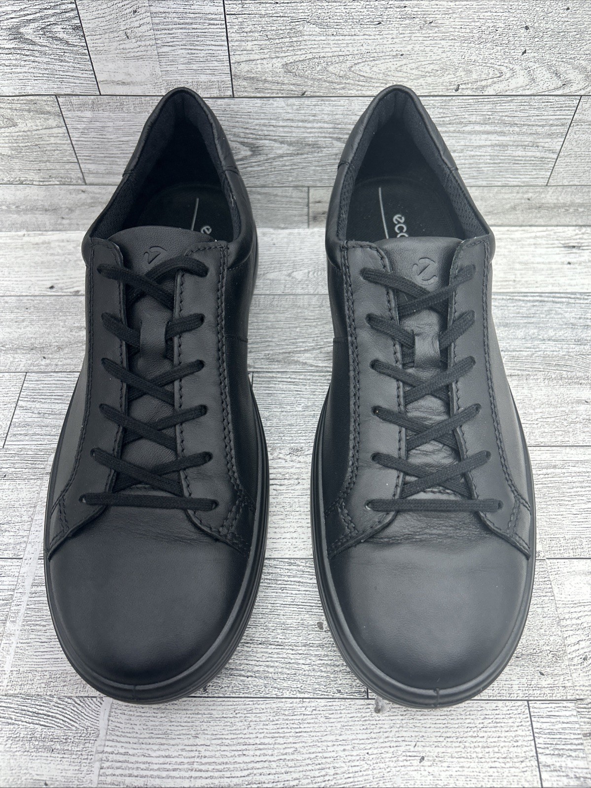Ecco Soft 7 Mono 2.0 Black Leather Lace Up Casual Sneaker Women EU 40 US 9-9.5