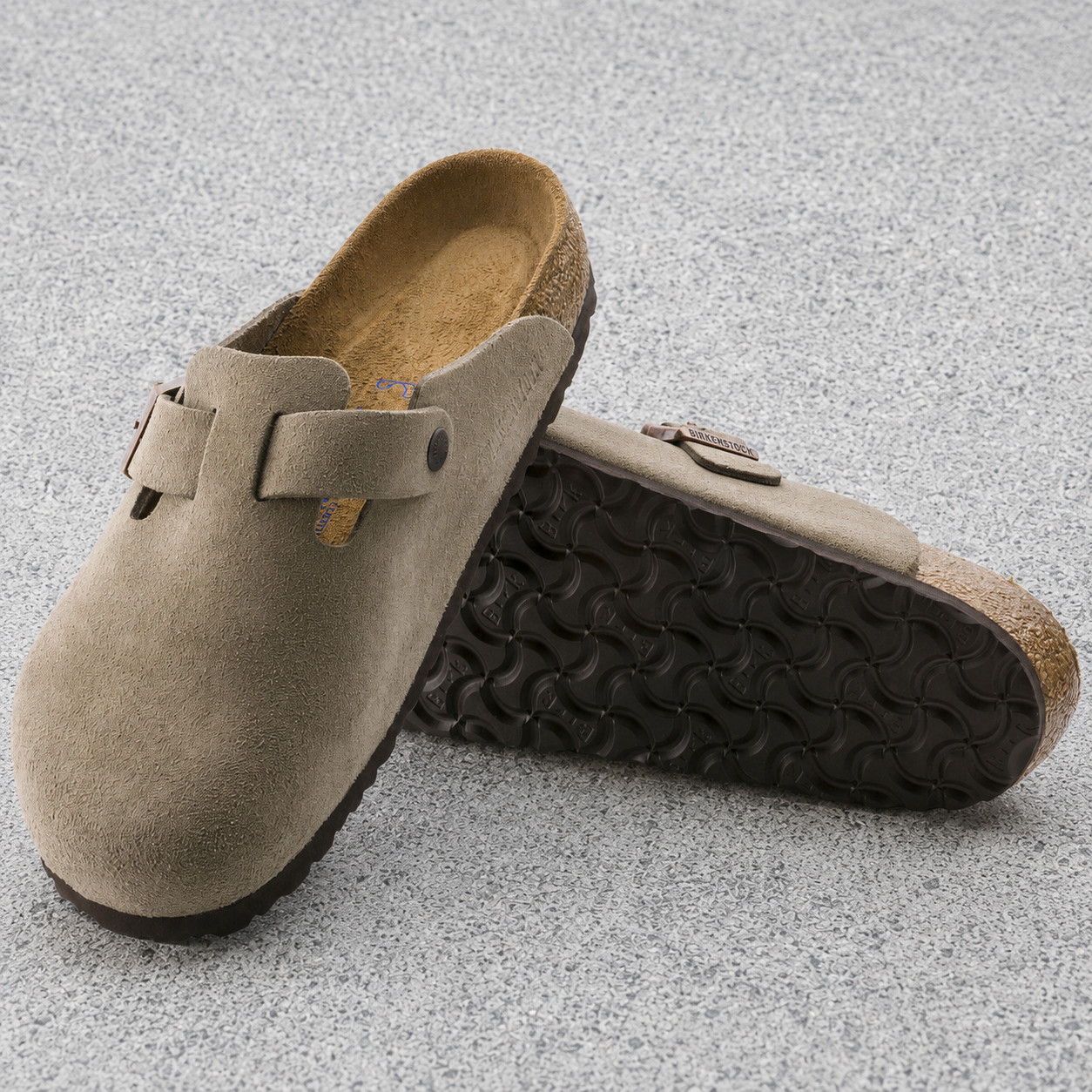 Birkenstock Boston Soft Footbed Suede Taupe Clogs Unisex EU 37-45 Regular/Narrow