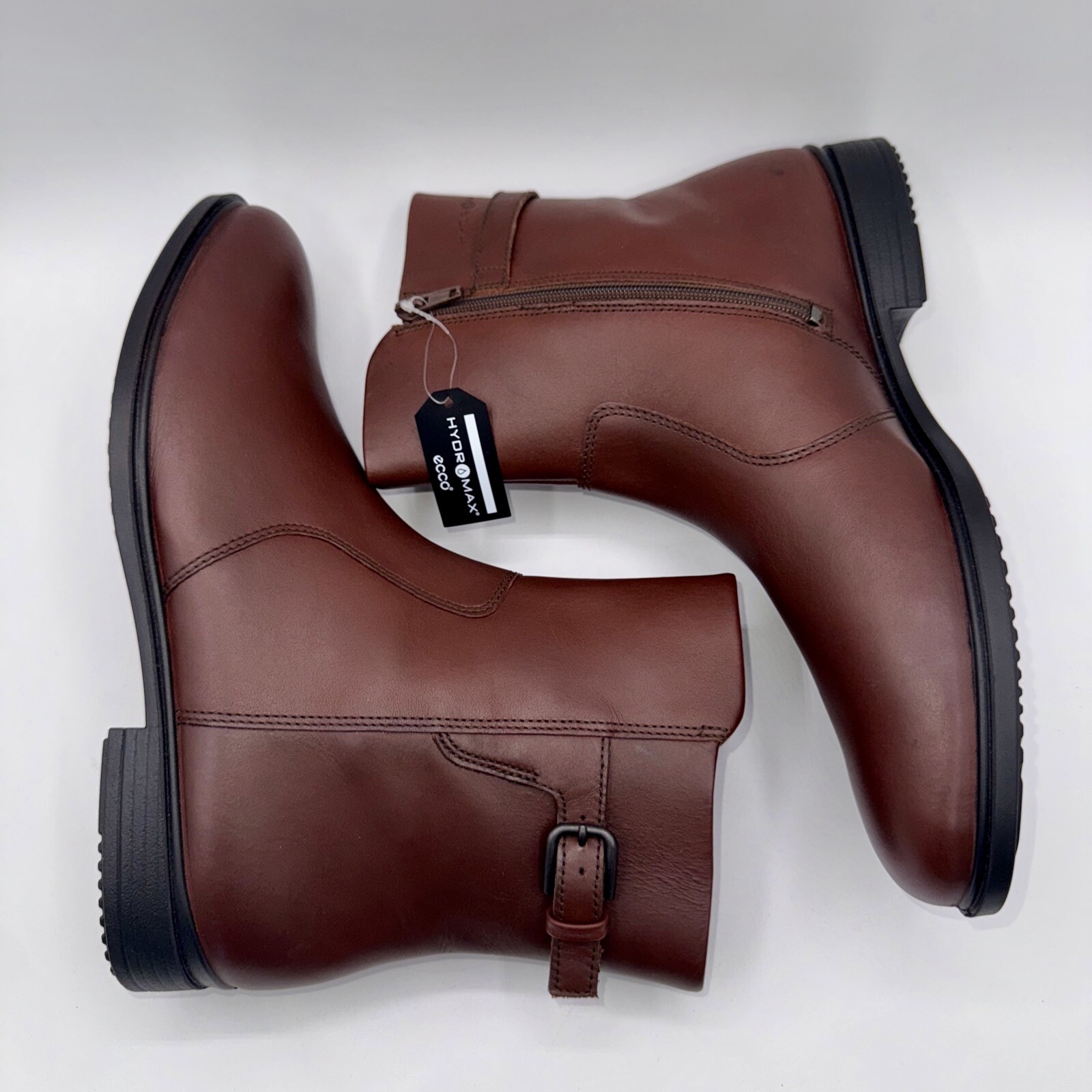 Ecco Touch 15 Buckle Hydromax Boots Women’s Size 9 EU 40 Brown Leather