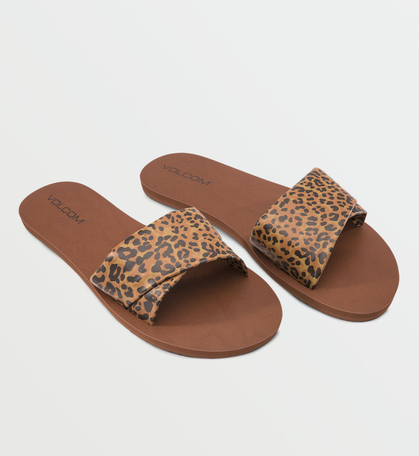 NWT WOMENS VOLCOM HAWTHORNE SANDAL $30 6 cheetah synthetic leather slide