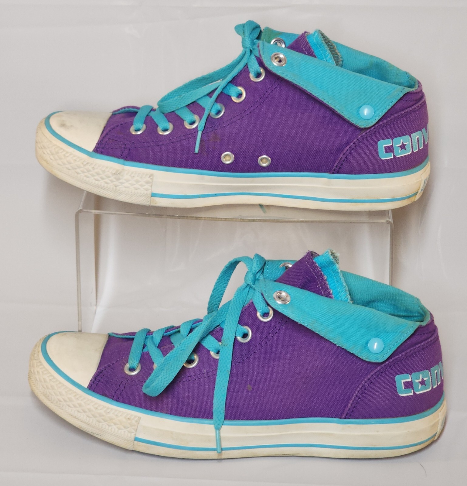 Converse All Star Snap Low Top Size 9.5 Teal and Purple (men’s size 7.5)