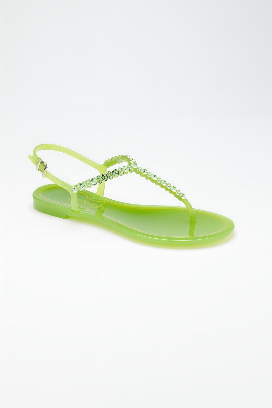 Women Sandals with Swarovski Crystal – Green Size 38 (US 7 – 7 1/2) Menghi
