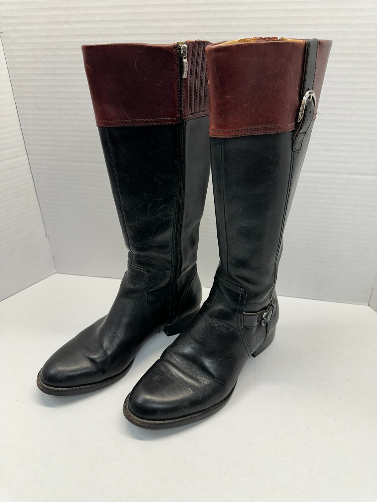 Ariat York English Riding Boots Leather 2-Tone Equestrian Knee 9.5B