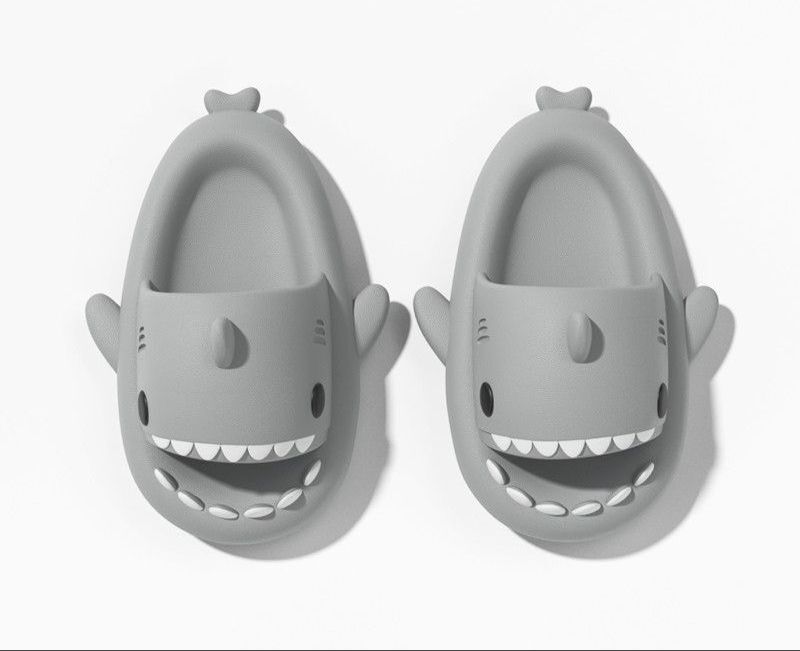 Kids Thick Sole Sharks Slippers Non-Slip In/Outdoor Sliders Sandals Shoes