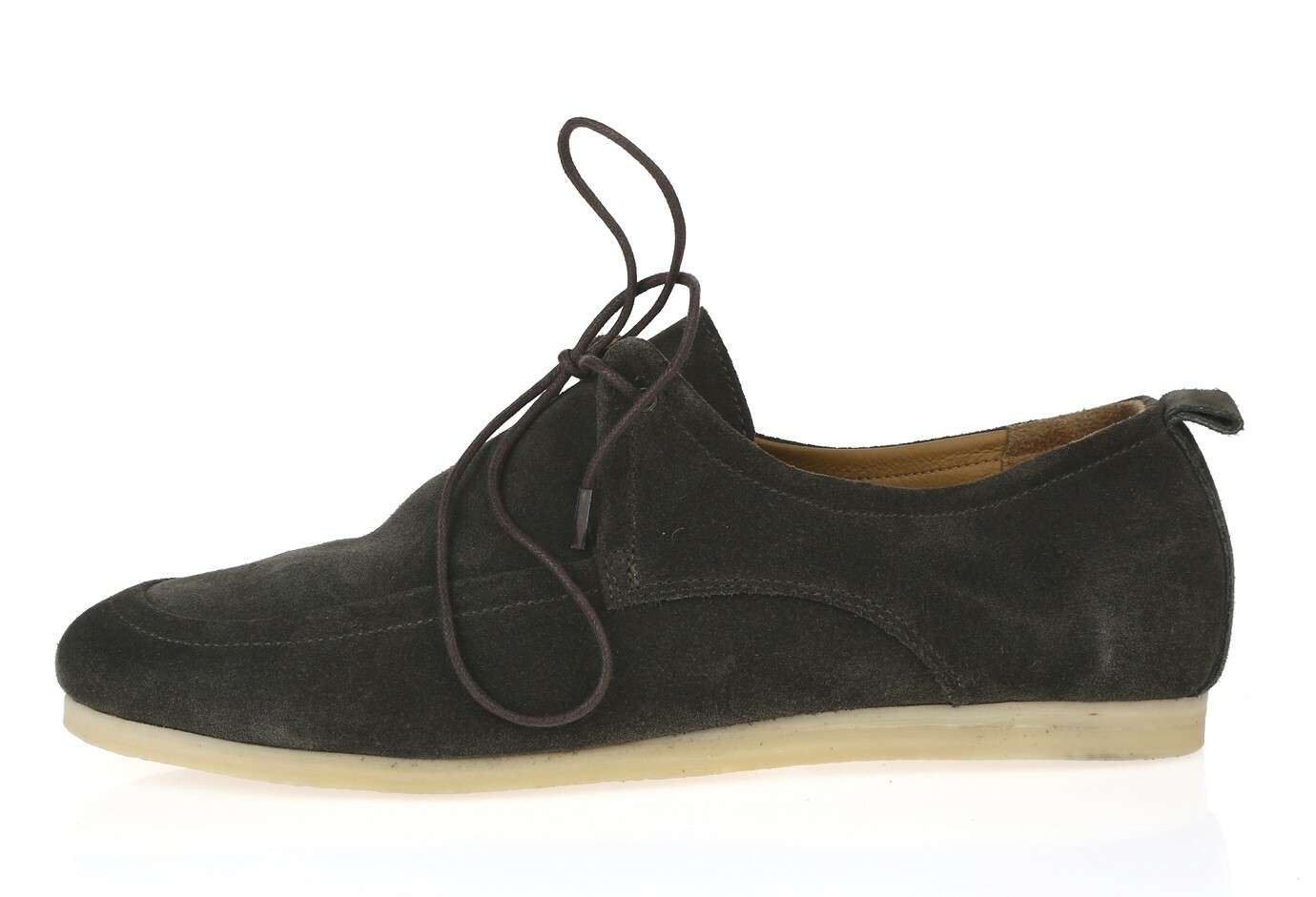 Cecilia Bringheli Dark Gray Soft Suede Lace Up Low Wedge Boat Shoes Size 40