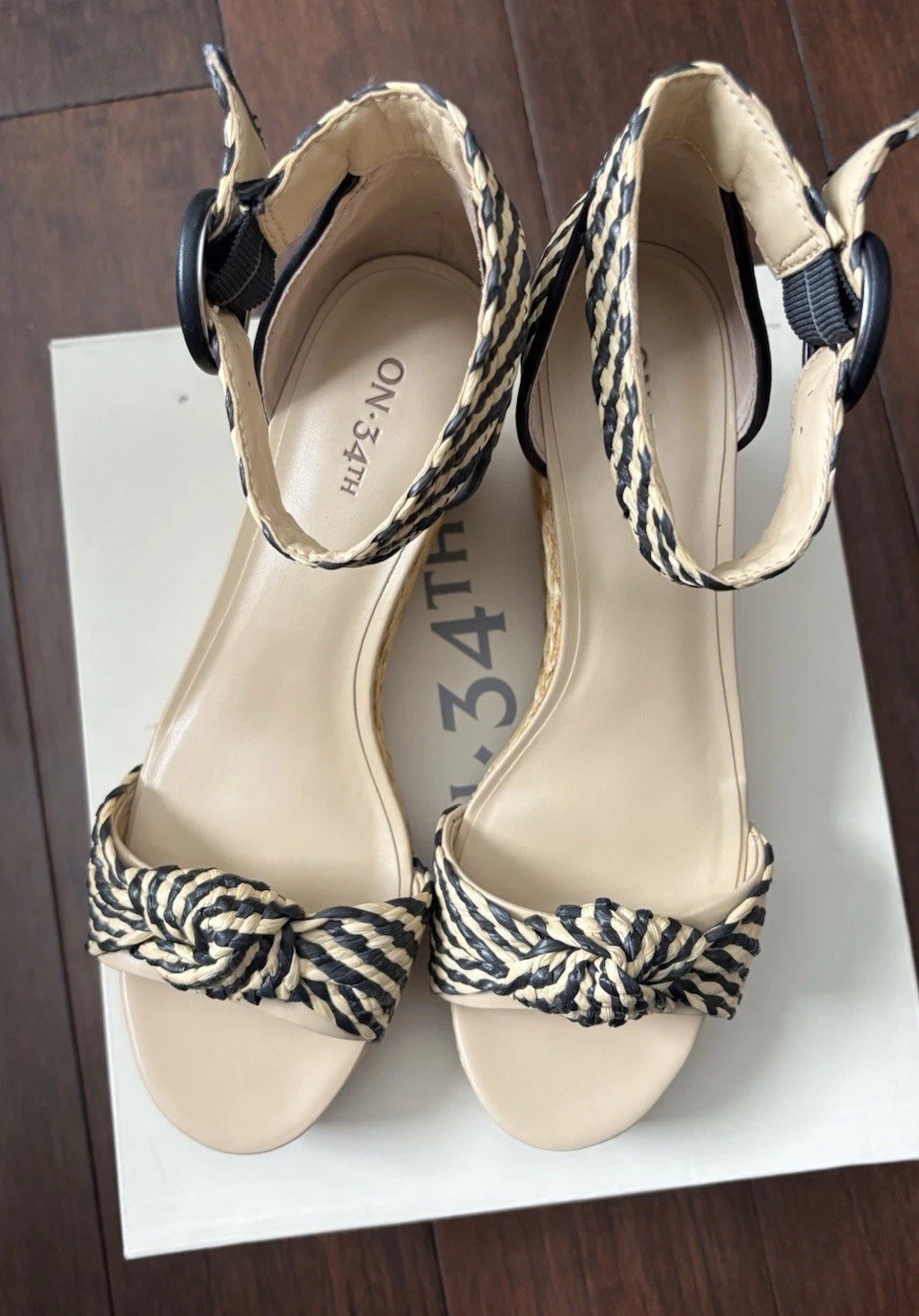 On 34th Women’s Nihari Knot Wedge Sandals nwt