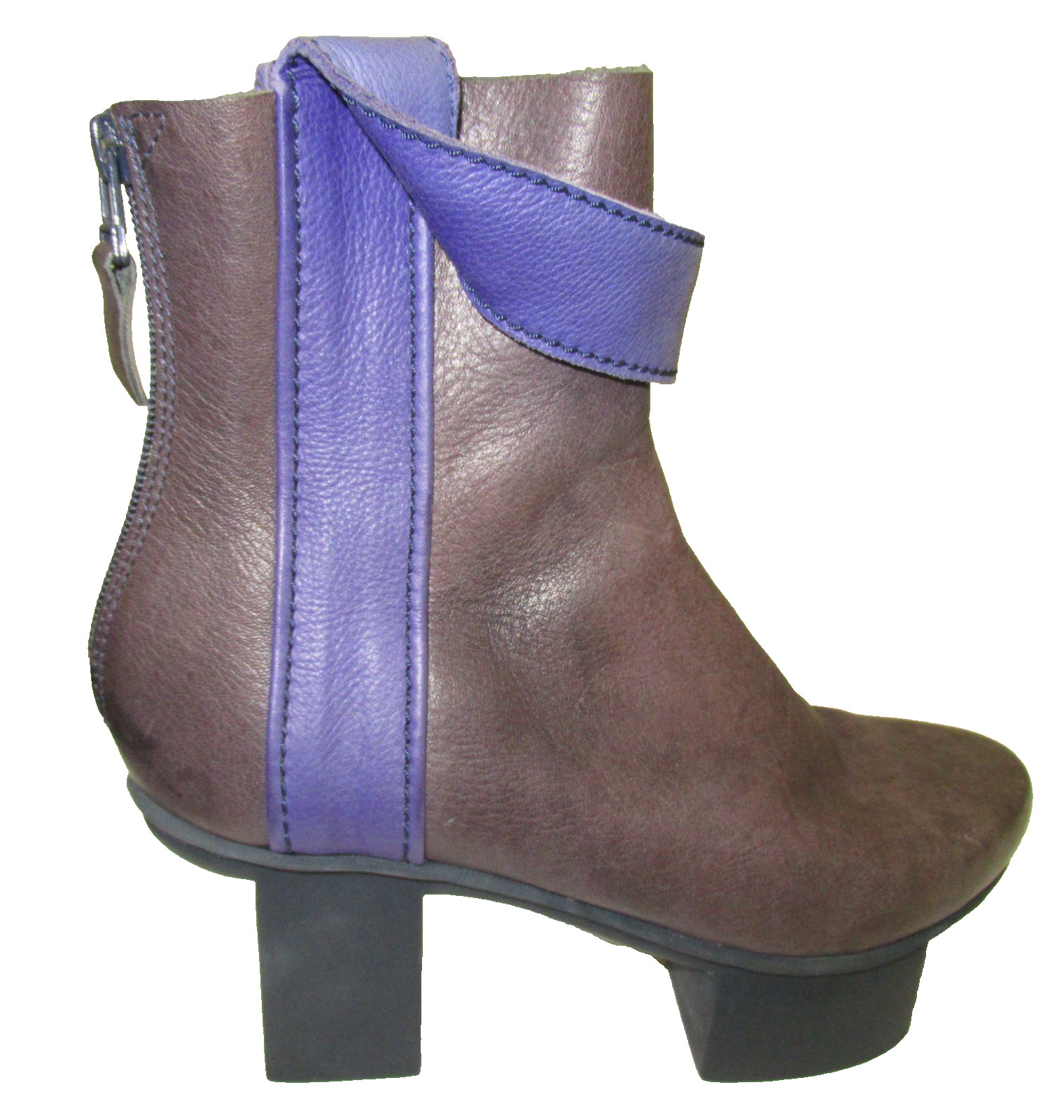 From Germany: TRIPPEN Leather Black Ankle Boots with Blue Detailing, 37 (6 1/2)