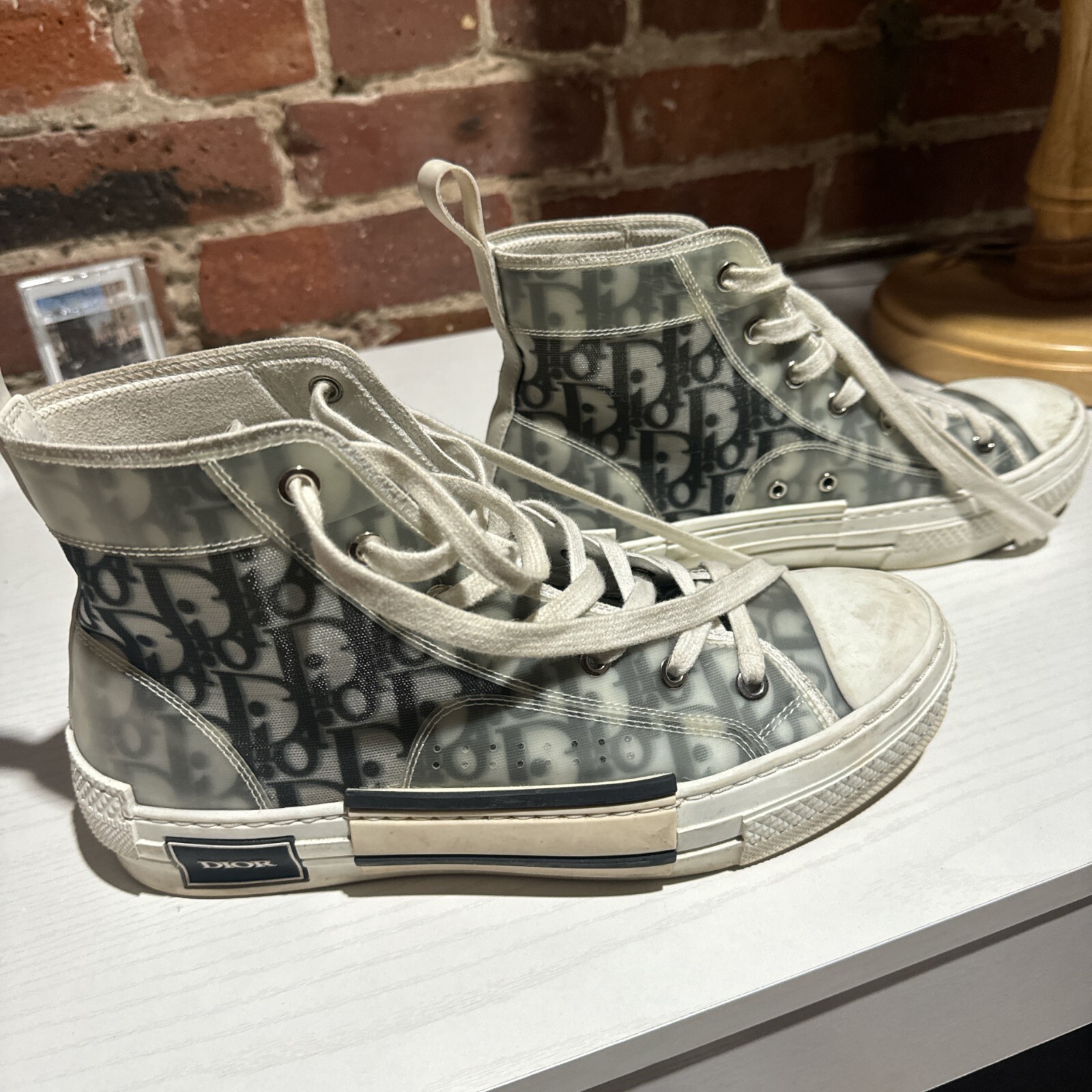 Authentic Dior B23 High Top Oblique Sneakers – Size 8.5- With Box