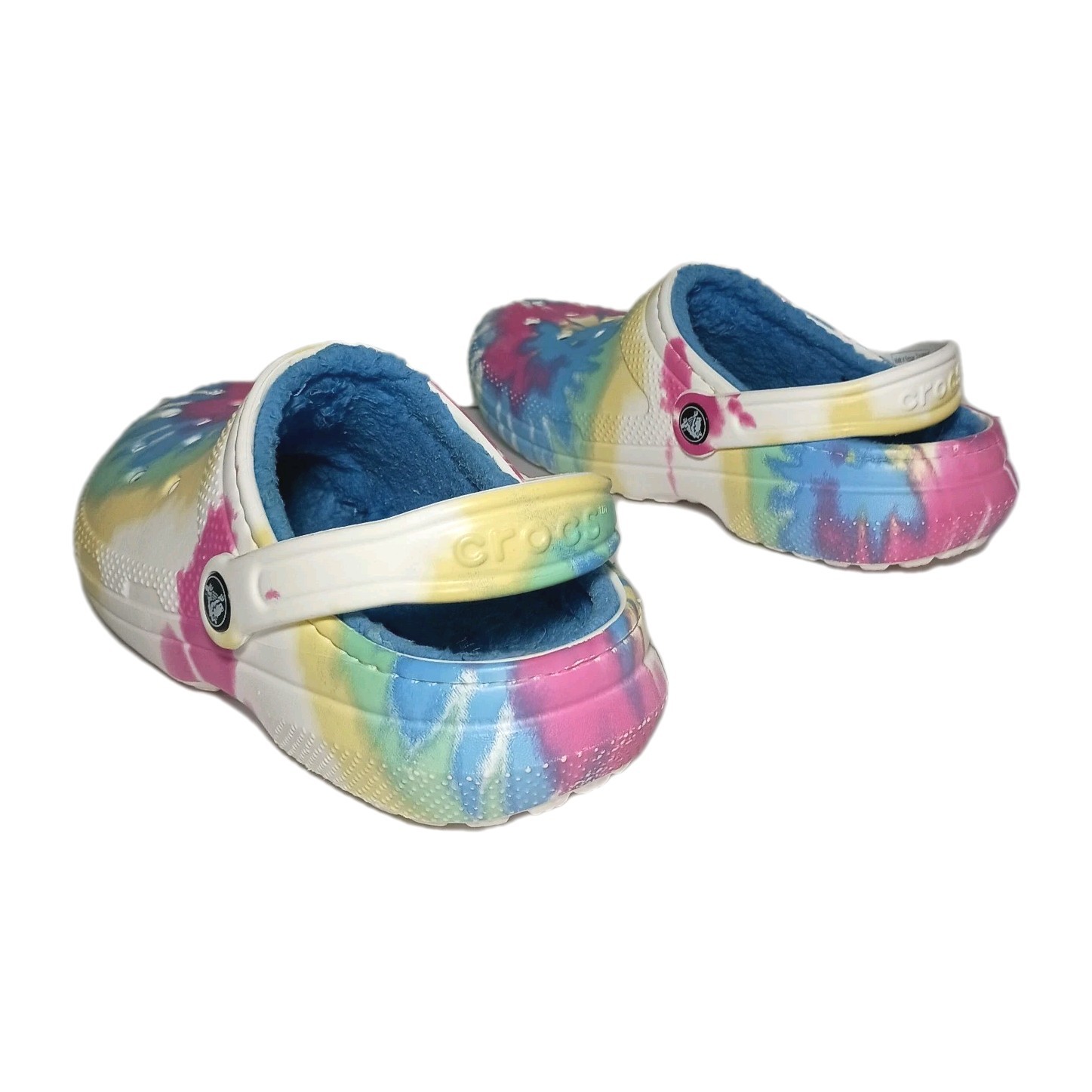 Crocs Clogs Unisex Baya Fuzzy Lined TieDye Pastel Swirl Spacecore Women 8/Men 6