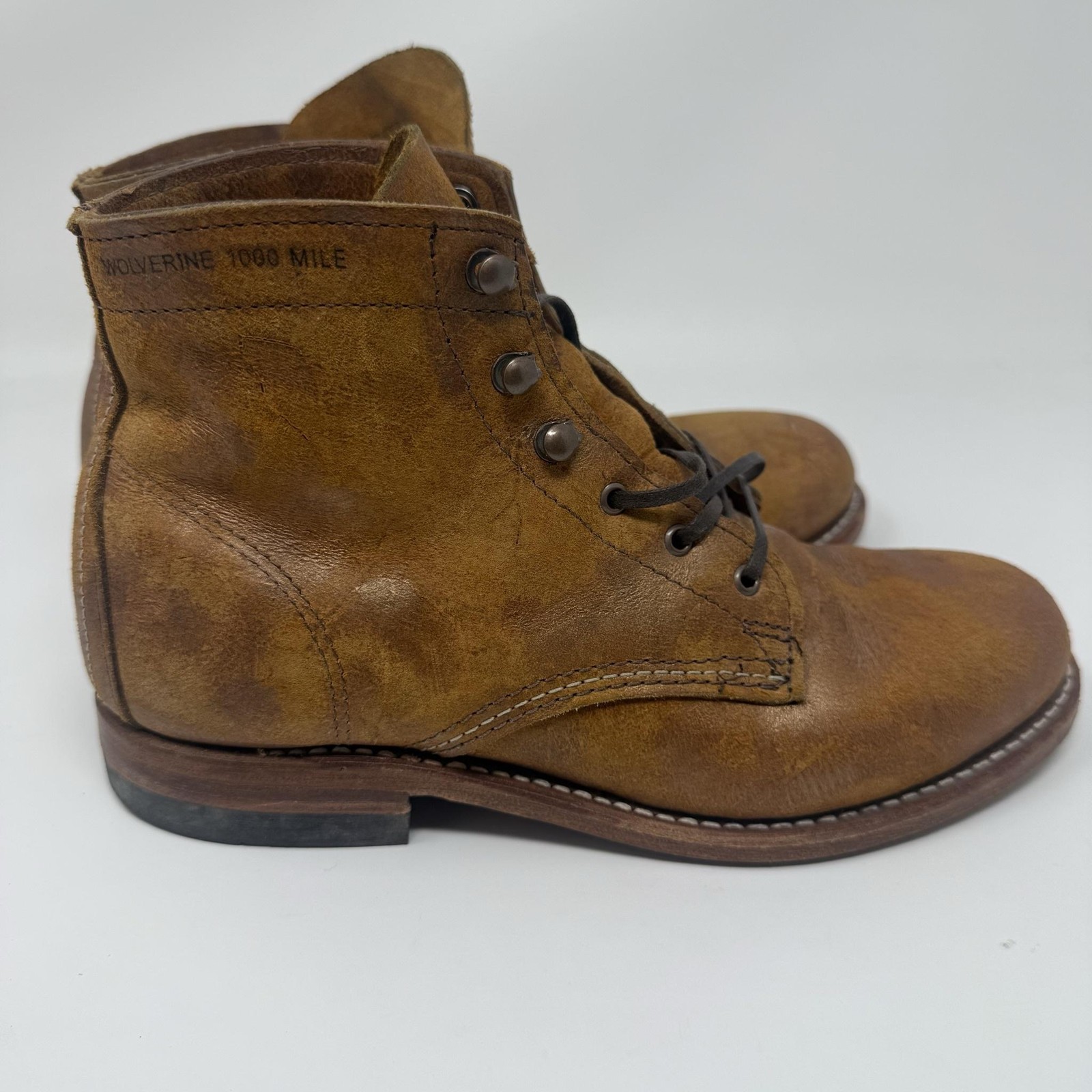 Wolverine Boots Womens Size 7 Leather 1000 Mile Lace Up Combat Boots Made USA