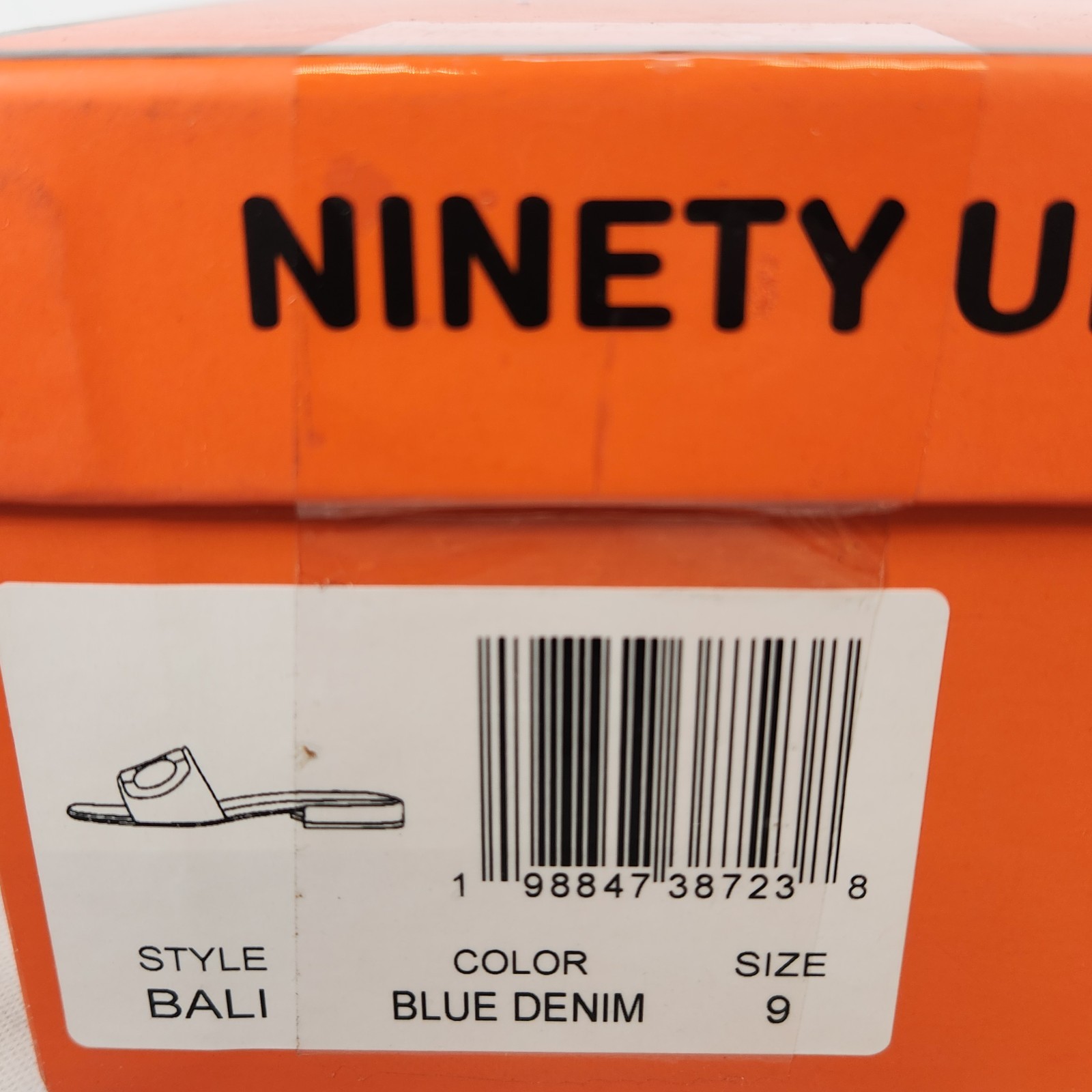 9 WOM – Ninety Union Bali – Blue Denim / Silver Buckle Strap Low Heel Slide