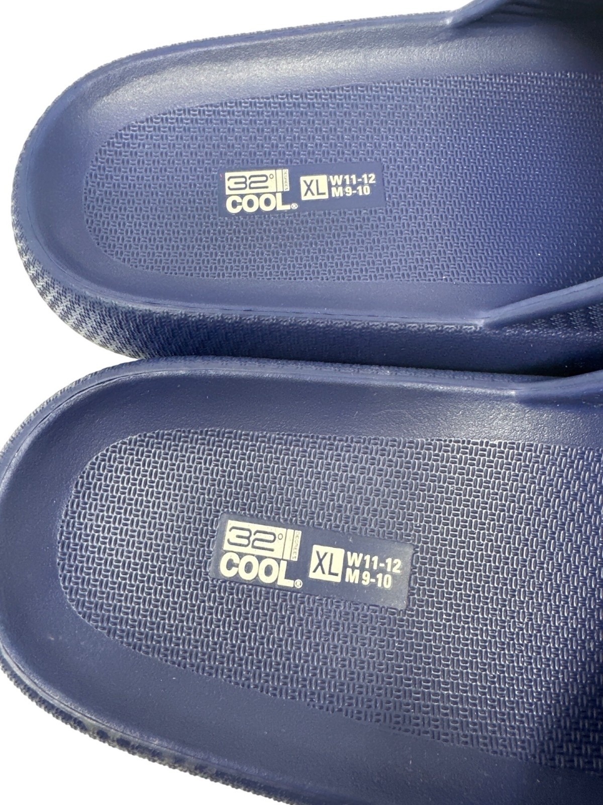 32 Degrees Cool Navy Cushion Slide Sandals Size XL W11-12 M9-10 Ultra Soft EVA