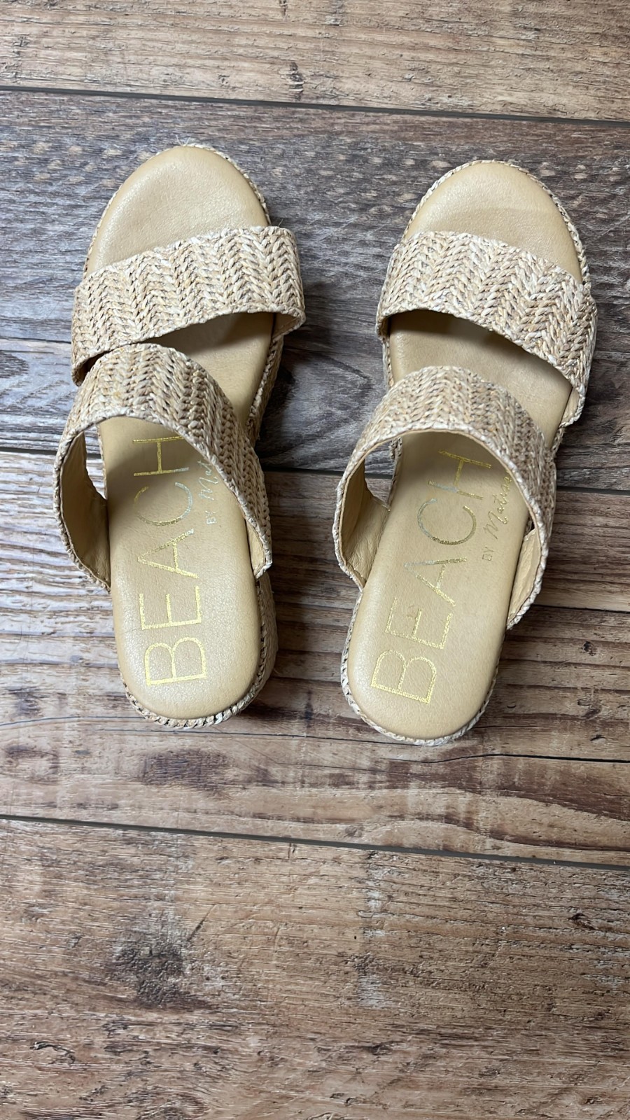 BEACH by Matisse Ocean Ave Platform Block Heel Sandals Womens 8 M Beige Casual