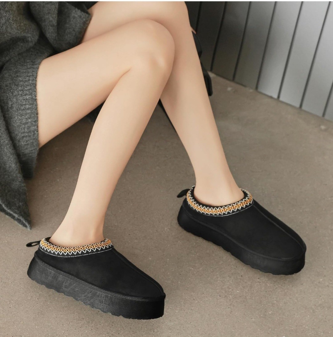 Women Winter Slippers Platform Snow Boots Fur Lined Casual Flat Shoes