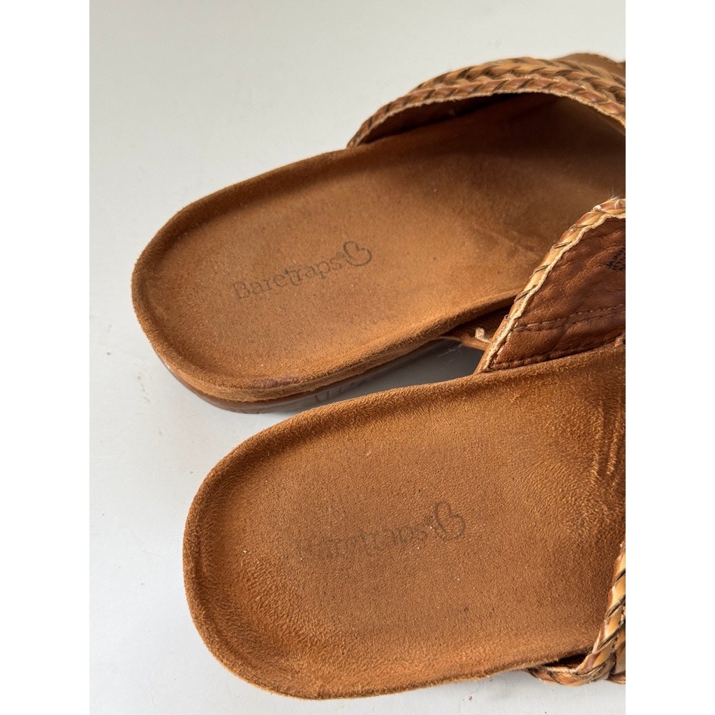 BARETRAPS 9M Braided Slide Sandals Women’s Tan Comfort Casual