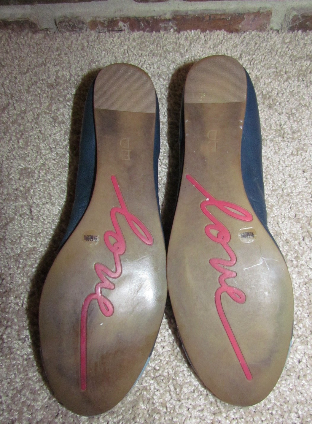 ED Ellen Degeneres Navy Blue Cap Toe Designer Ballet Flats Lilliane 9.5 M