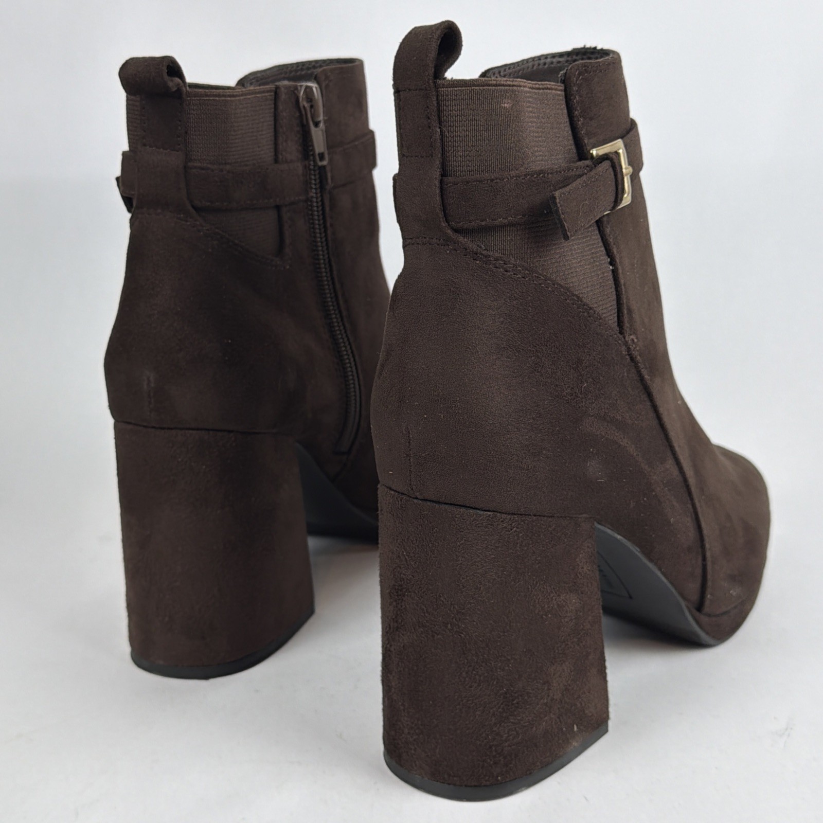 Kelly & Katie Gavan Earthy Micro Brown 3.5in Heeled Lace-up Bootie Womens 8.5M