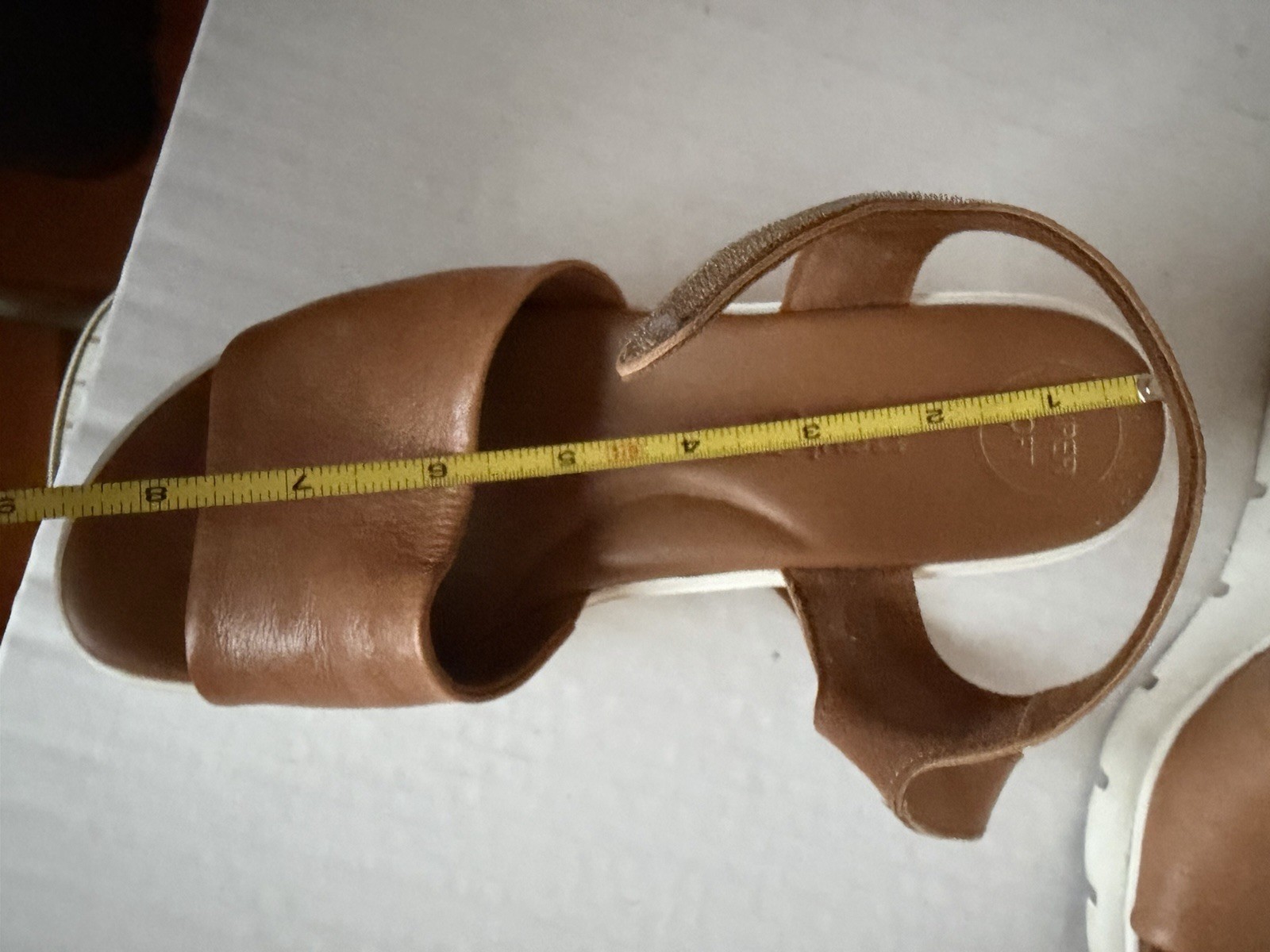 Paul Green Women’s Tan Leather Platform Wedge Sandals Size 4 1/2 UK 7 US