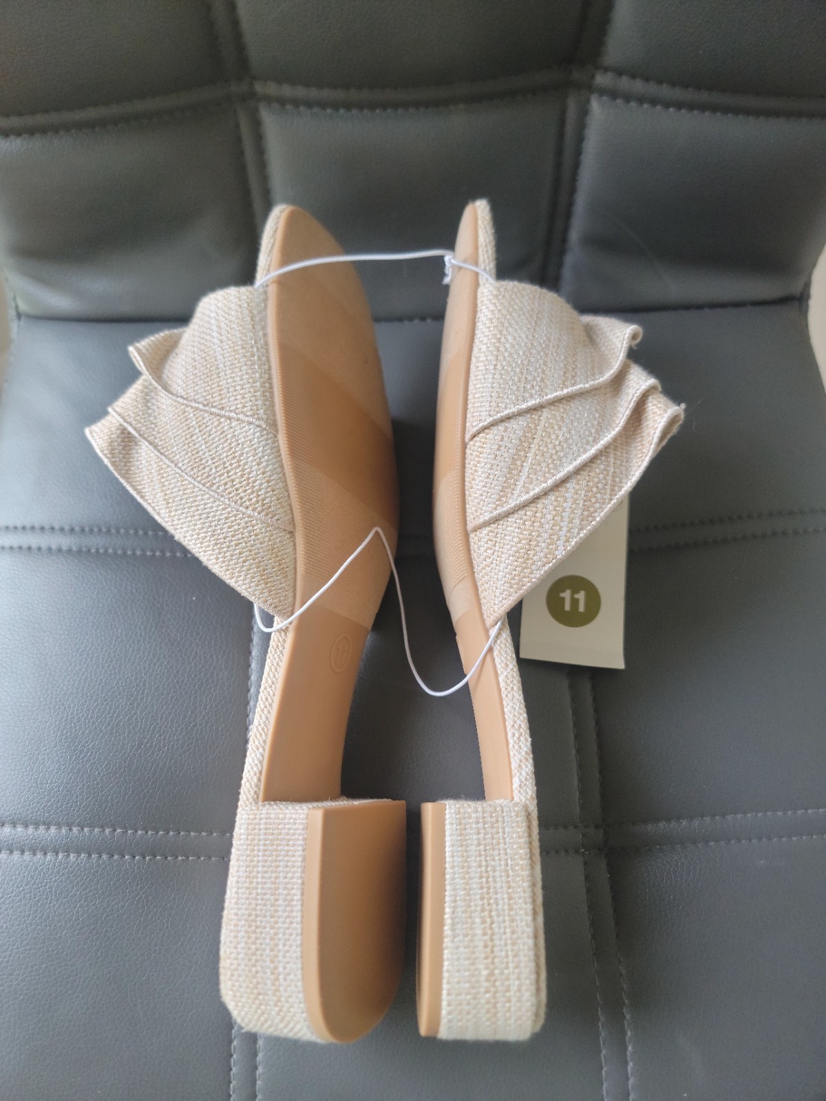 Women’s Lyta Raffia Ruffle Sandals with Memory Foam Insole – A New Day NWT Sz 11