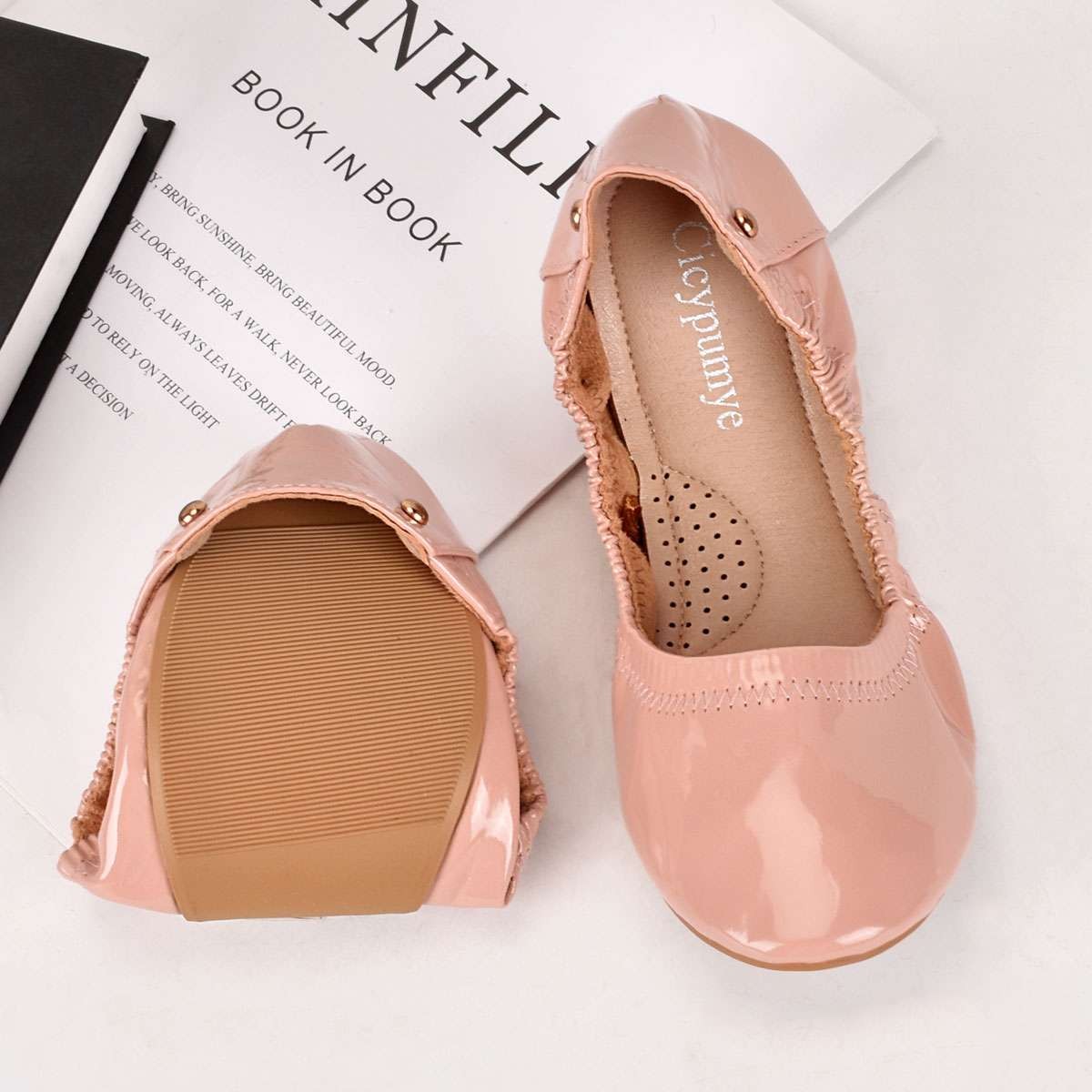 Women Ballet Flat Round Toe Slip On Comfortable Casual Travel Work Walking Shoes