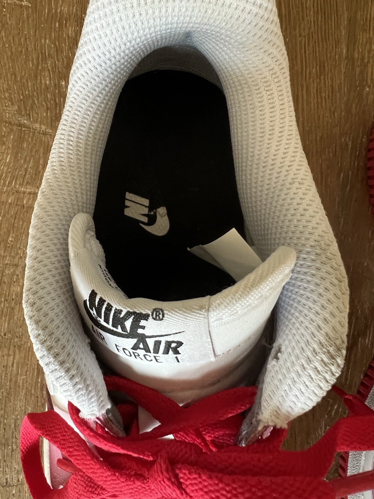 Custom Nike ladies Air Force 1 Sneakers in White, Pink & Red Sz 8